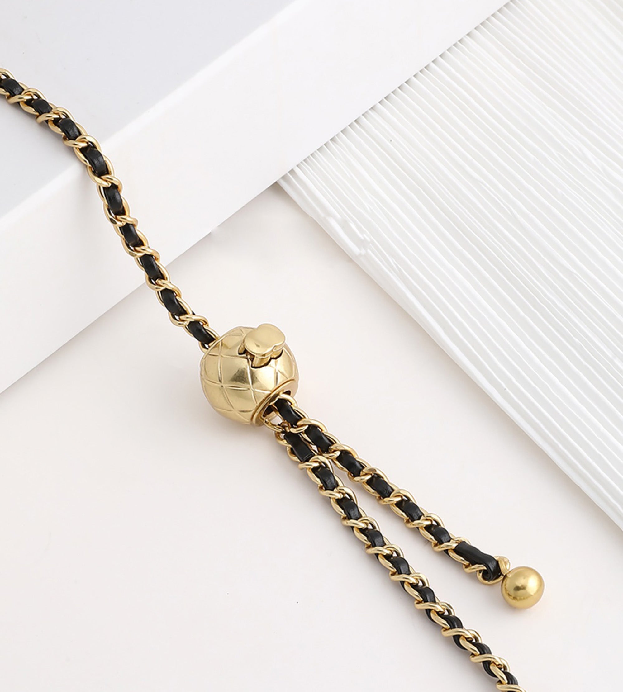 Adjustable Leather Chain Strap for Small to Medium Crossbody & Shoulder Bags - Gold Ball Regulator for Replacement Shoulder and Underarm Strap