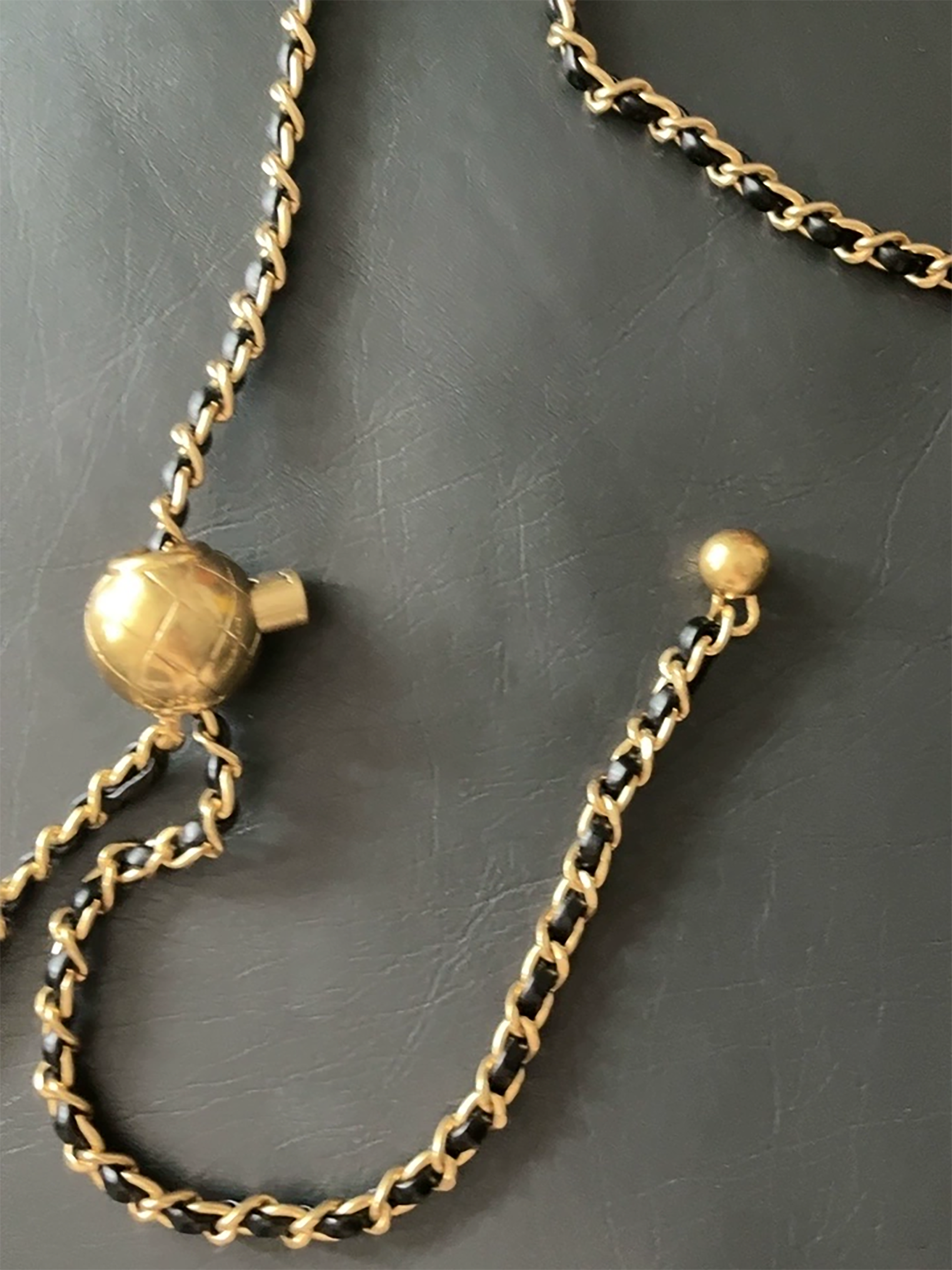 Adjustable Leather Chain Strap for Small to Medium Crossbody & Shoulder Bags - Gold Ball Regulator for Replacement Shoulder and Underarm Strap