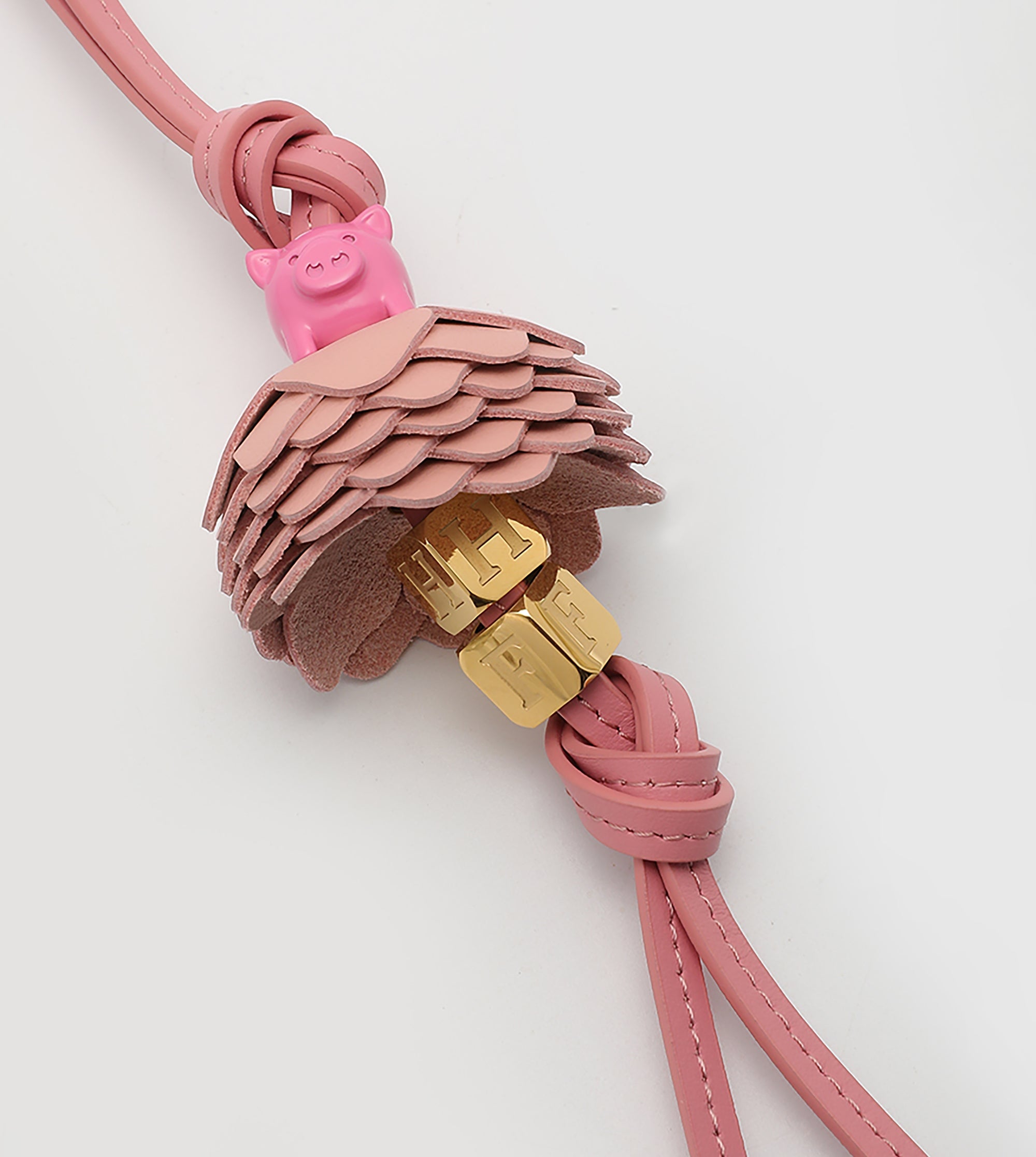 Handmade Leather Lotus Flower Bag Charm – Premium Leather Tote Bag Pendant