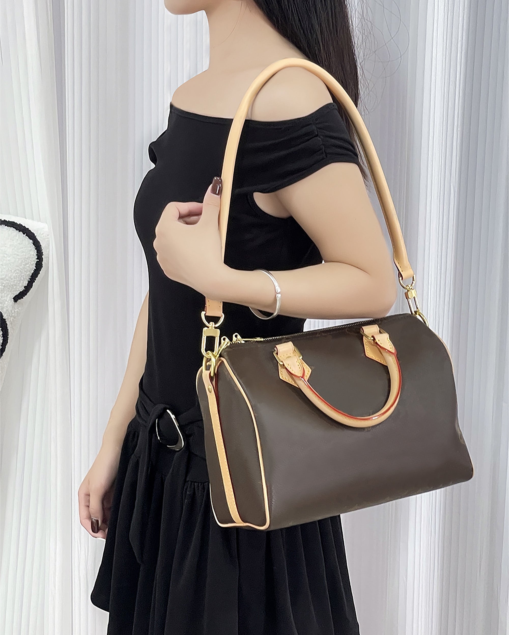 Underarm replacement strap for Speedy 20, 25, 30, genuine leather bag strap accessory.