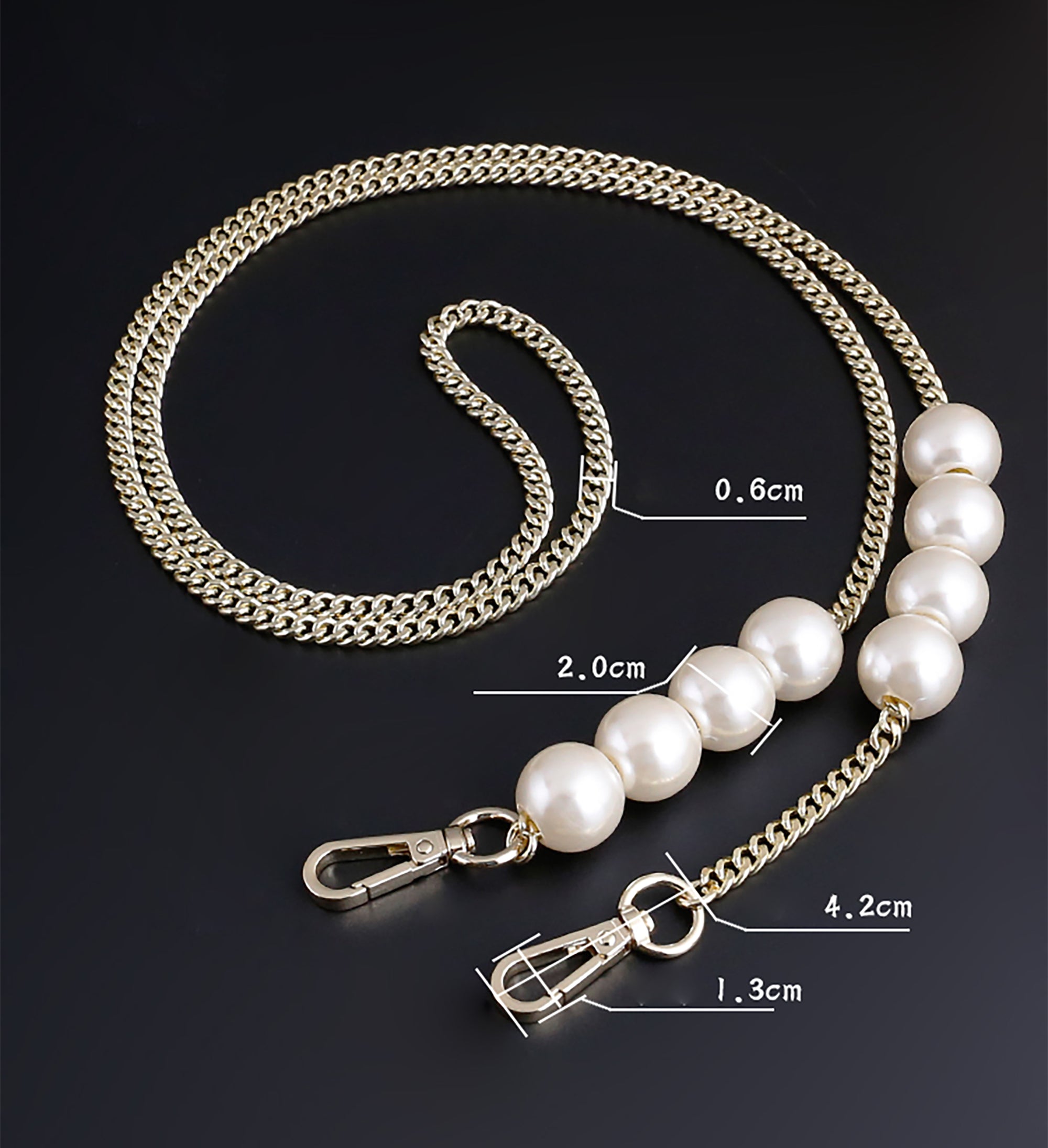 Bag Pearl Chain DIY Makeover, Single Shoulder Crossbody Metal Bag Chain Accessory Strap