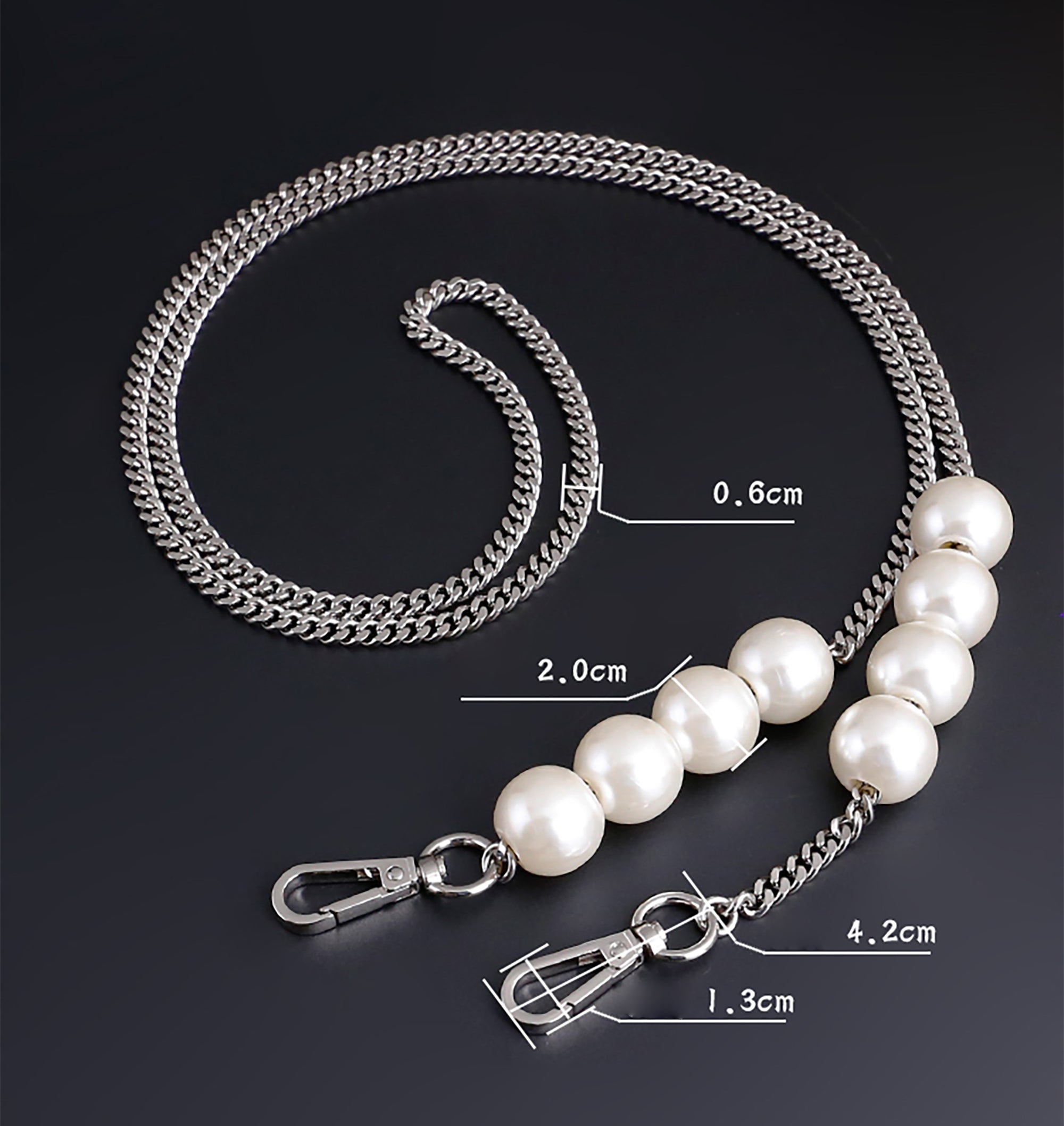 Bag Pearl Chain DIY Makeover, Single Shoulder Crossbody Metal Bag Chain Accessory Strap