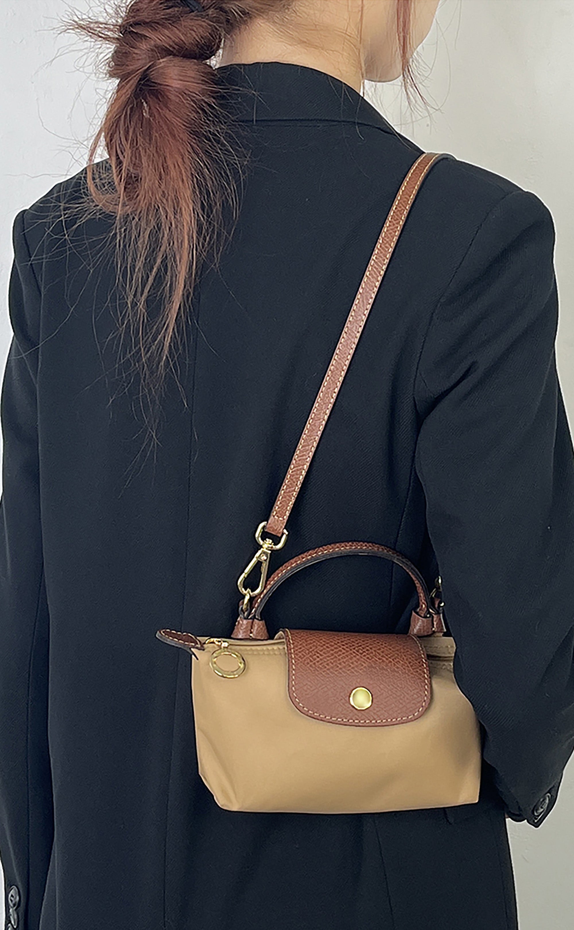 Mini Pliage Energy Bag Shoulder Strap, Short Handle Clutch with No-Hole Modification for Shoulder Bag