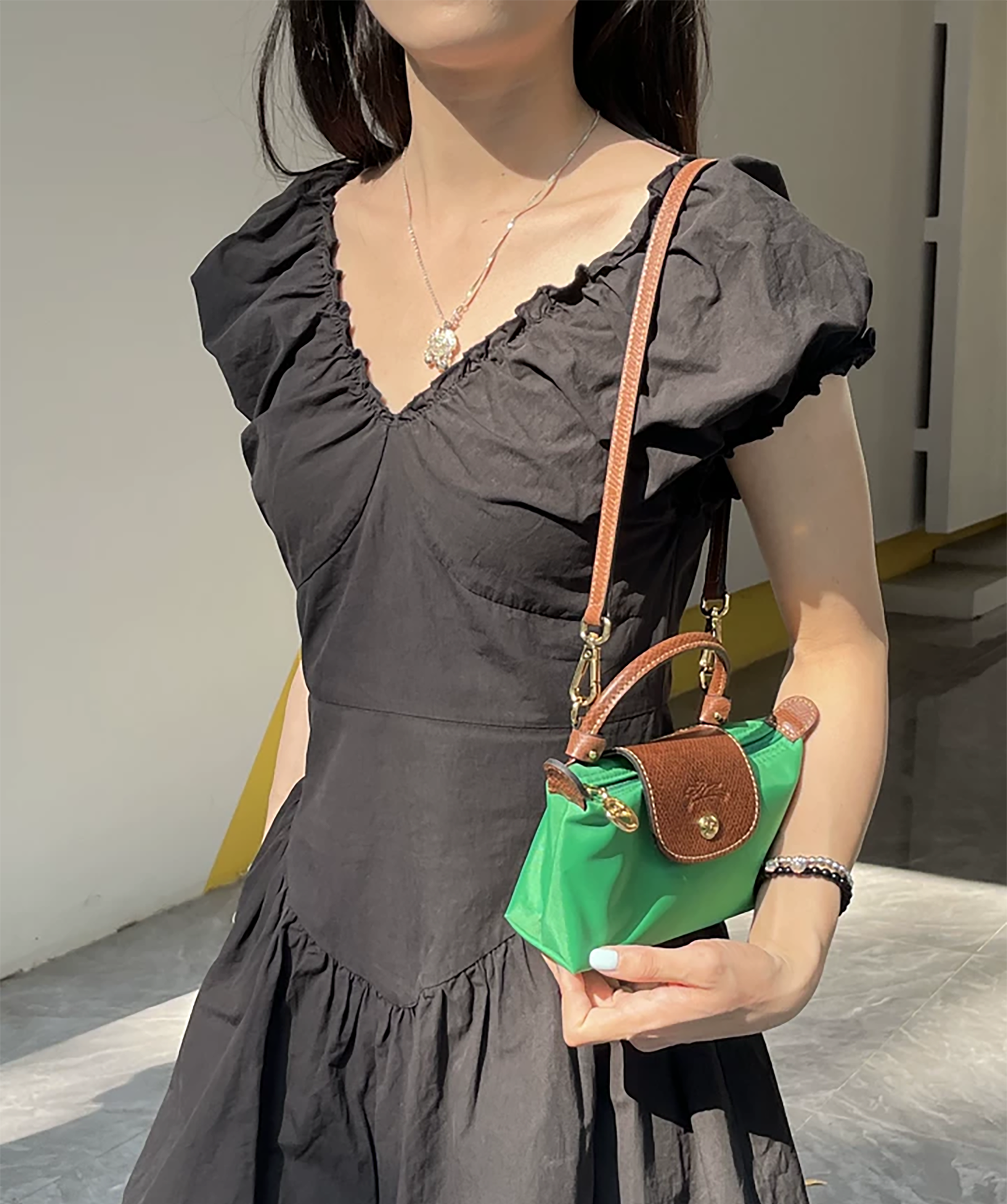 Mini Pliage Energy Bag Shoulder Strap, Short Handle Clutch with No-Hole Modification for Shoulder Bag