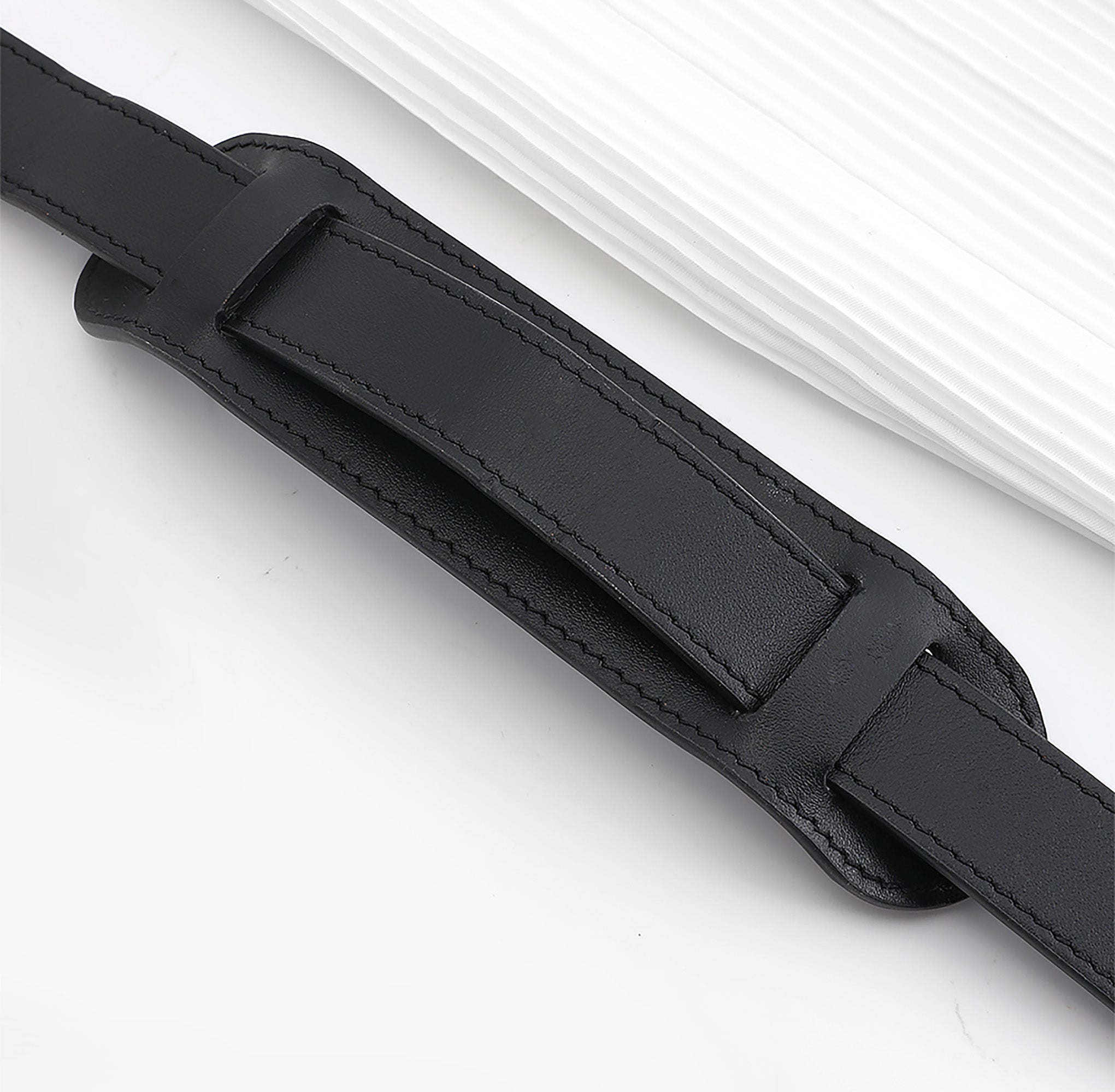 KEEPALL BANDOULIERE Replacement Strap for Travel Bag, Genuine Leather in Natural Vachetta Color, Black Travel Bag Strap