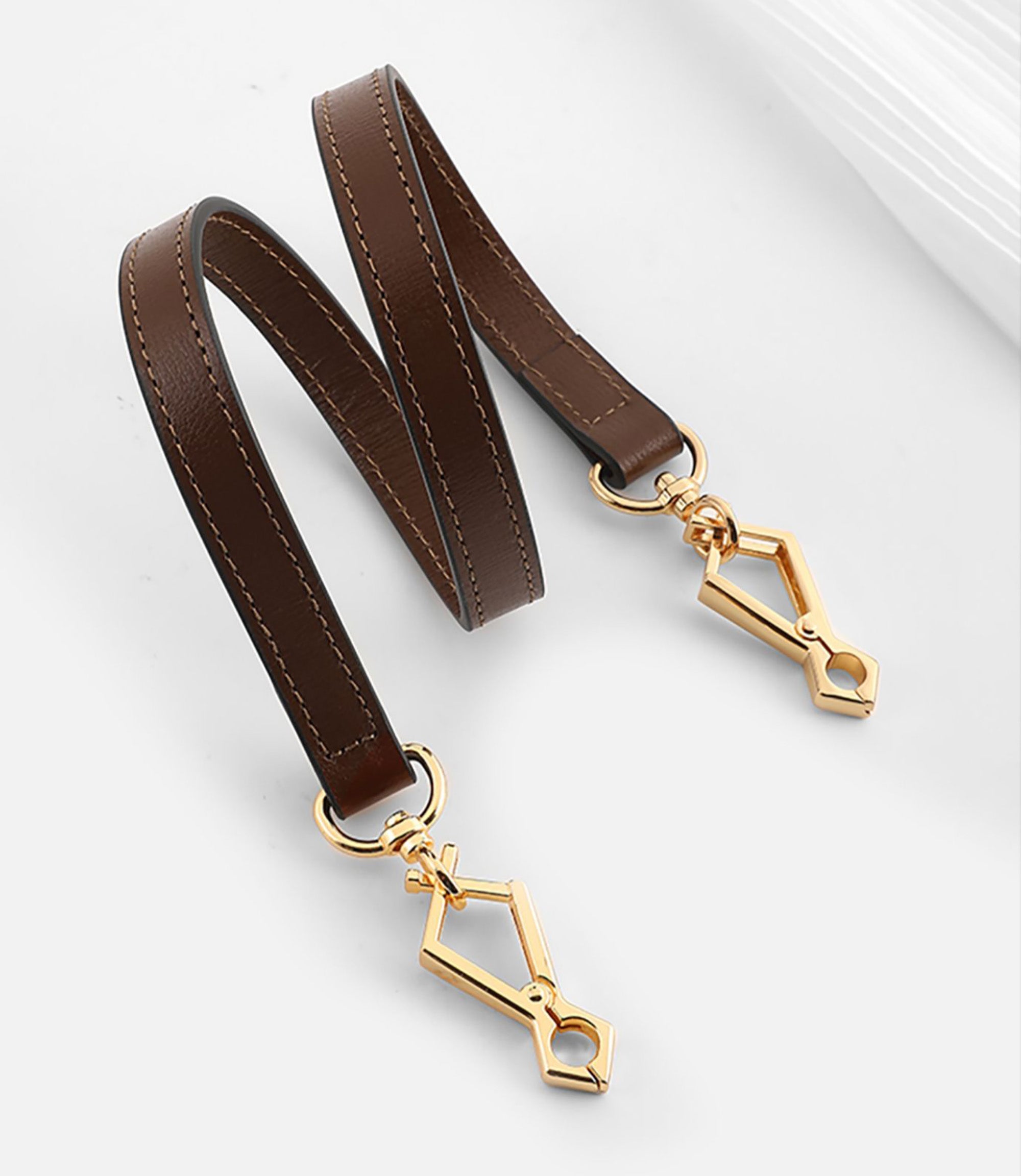 Leather shoulder strap for Horsebit 1955 bags, underarm strap replacement accessory, brown adjustable crossbody strap