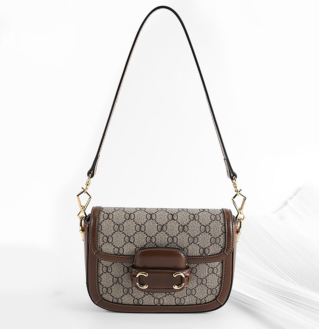 Leather shoulder strap for Horsebit 1955 bags, underarm strap replacement accessory, brown adjustable crossbody strap
