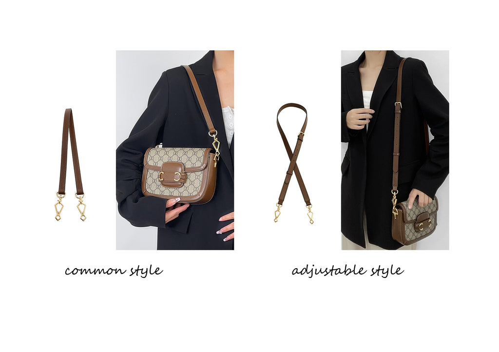 Leather shoulder strap for Horsebit 1955 bags, underarm strap replacement accessory, brown adjustable crossbody strap