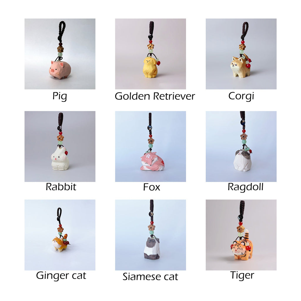 Handcrafted Wooden Pig Keychain – Car Key Holder, Backpack Decoration, Couple Gift, Exquisite Birthday Present for Friends