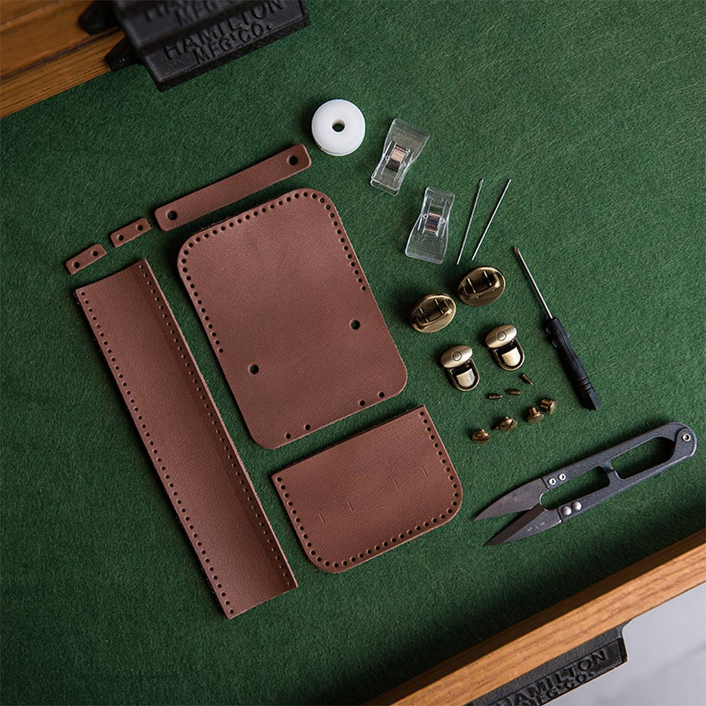 Heritage brown leather diy bag | leather sewing kit | Wirkin™