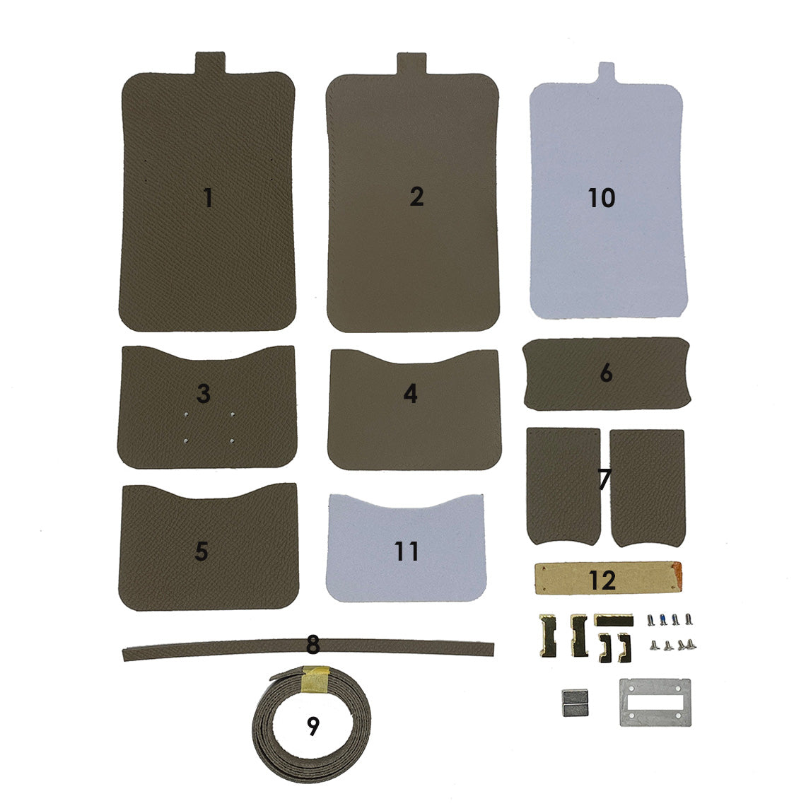 Wirkin® Full Grain Leather Tofu Constance Bag Charm DIY Kits