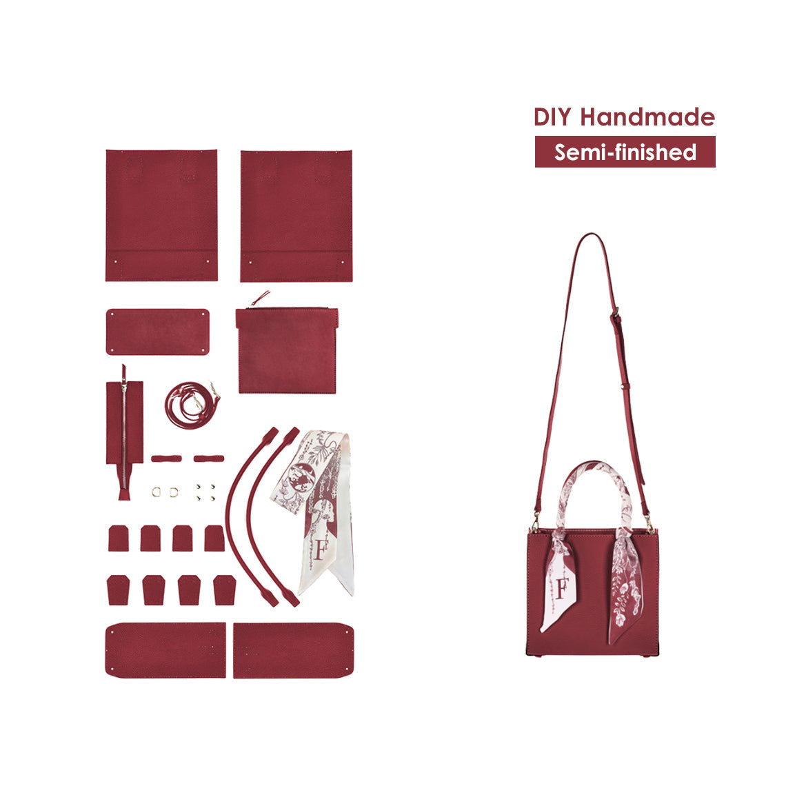 Wirkin® Top Grain Leather Mini Tote Handbag DIY Kit