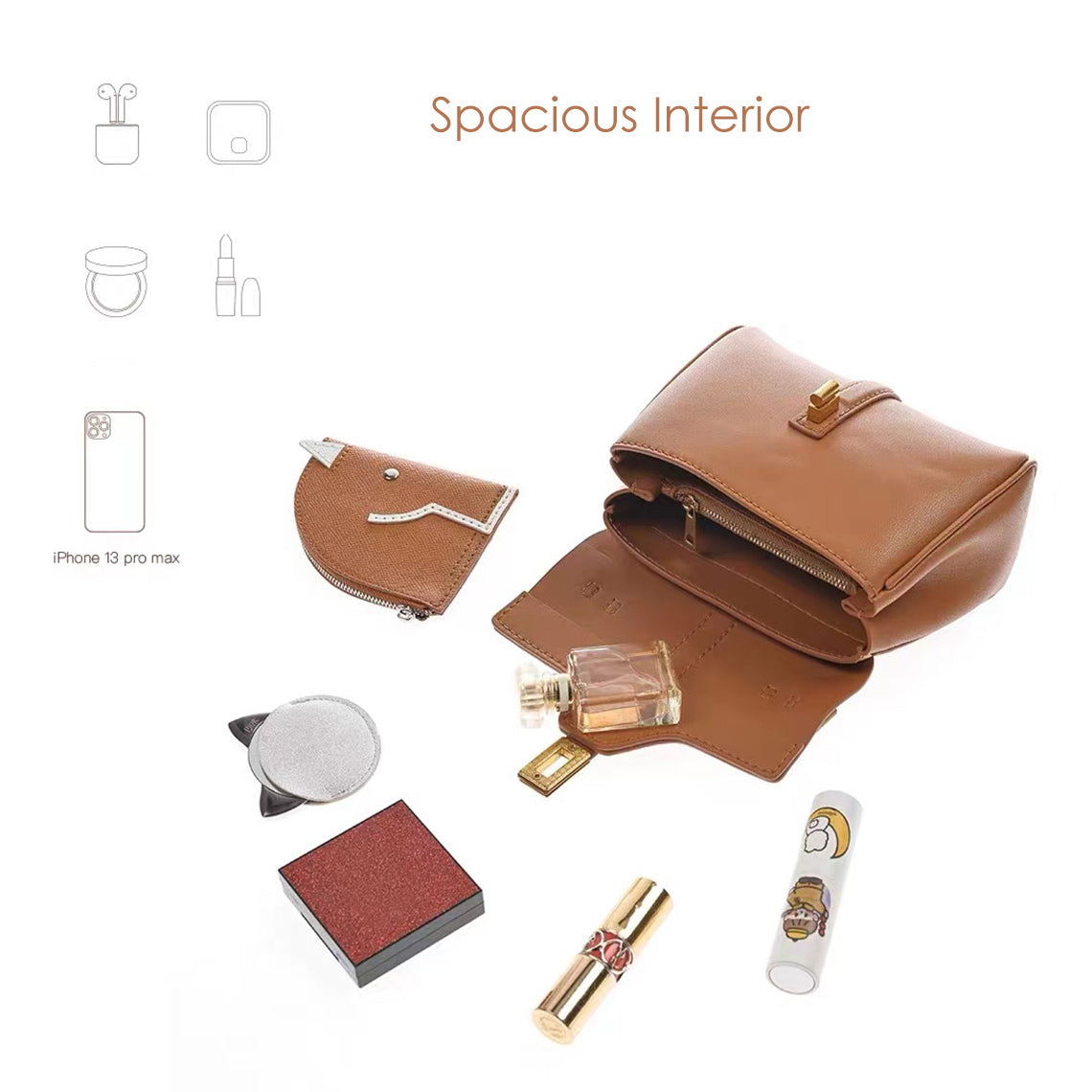 Brown leather tote bag size & interior | What do you put in a tote bag | Wirkin™