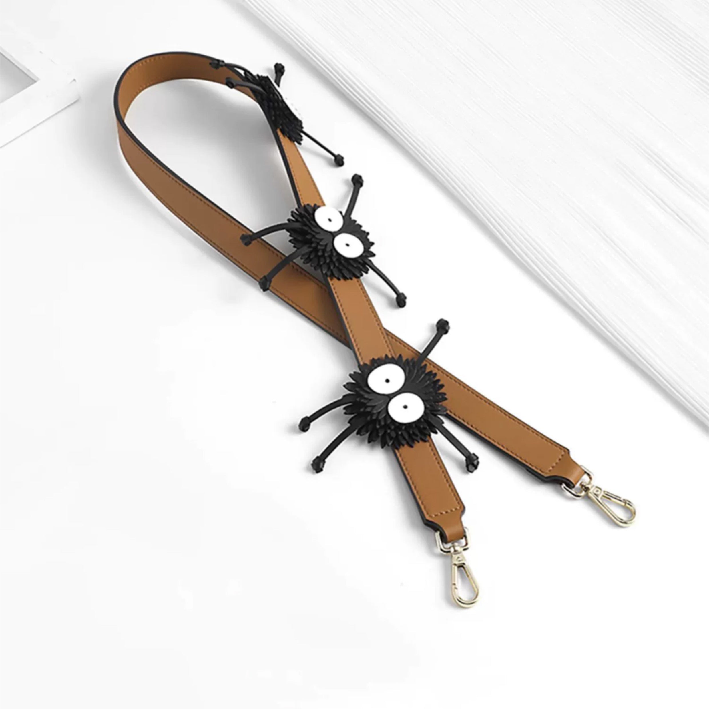 Flamenco clutch in nappa calfskin Bag strap,Genuine leather crossbody strap, cute coal ball shape, fashionable shoulder strap for women's bag
