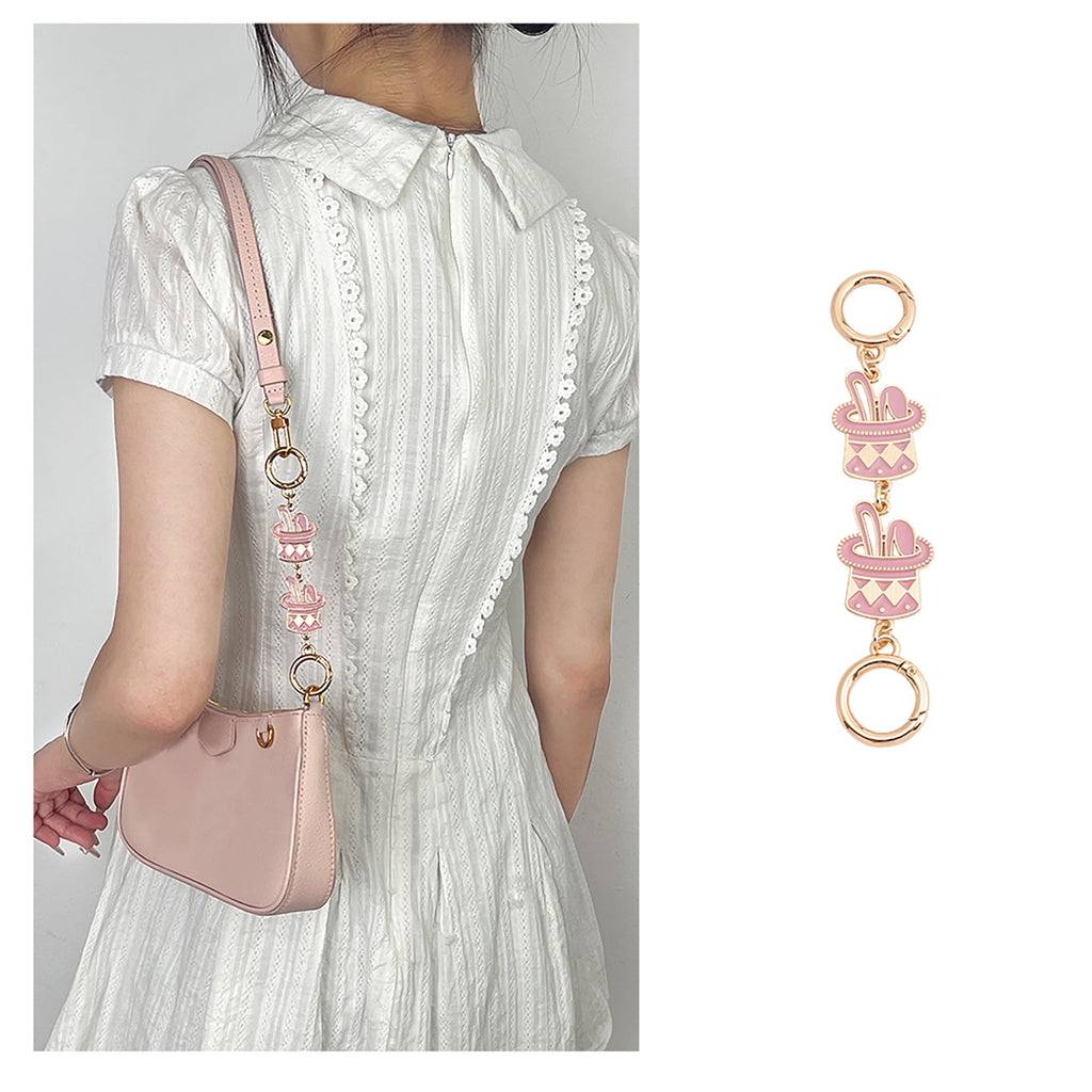 Metal material bag chain extension, pink magic hat style extension clasp, underarm bag chain extension accessory