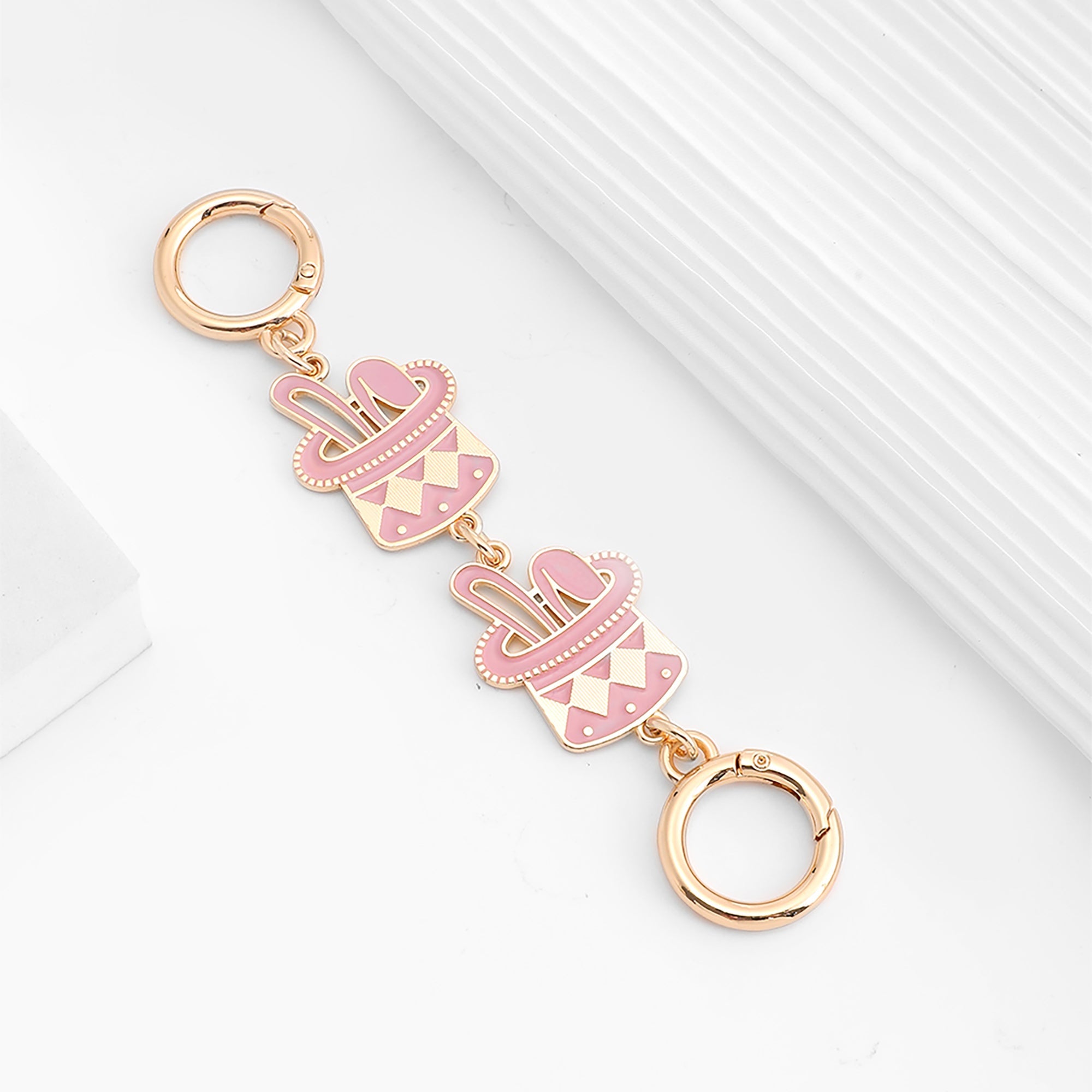 Metal material bag chain extension, pink magic hat style extension clasp, underarm bag chain extension accessory