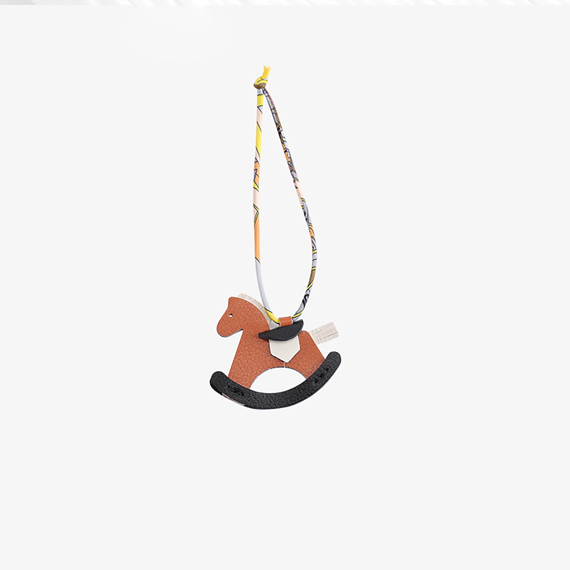 Genuine Leather Rocking Horse Keychain & Bag Charm – Cute Wooden Horse Pendant, Premium Leather Hanging Accessory for Bags, Backpacks, and Keys