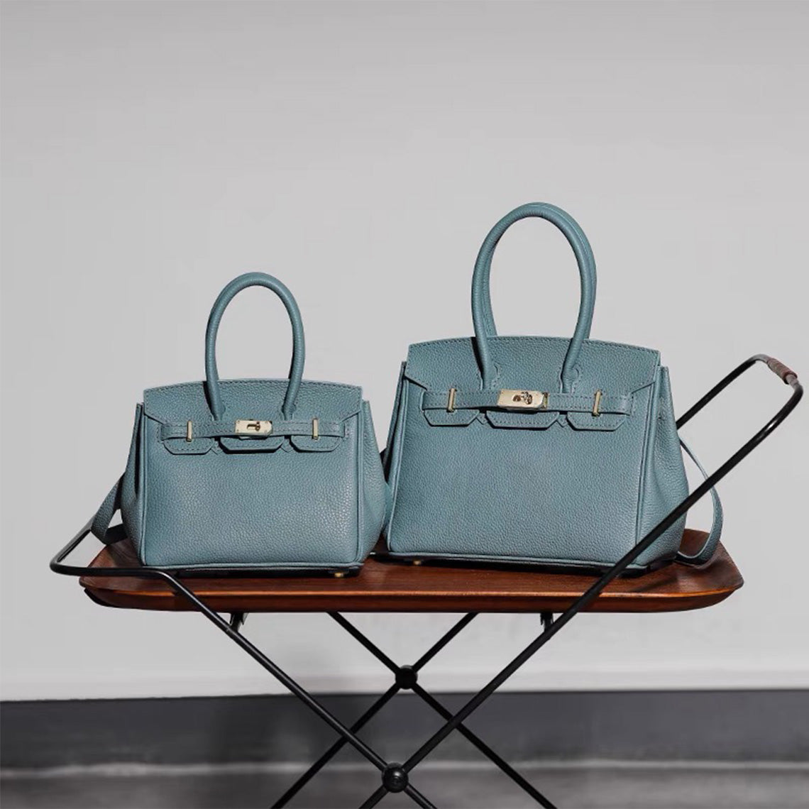 Blue Birkin Bag | DIY Leather Kit | Platinum Handbag | Wirkin™ 