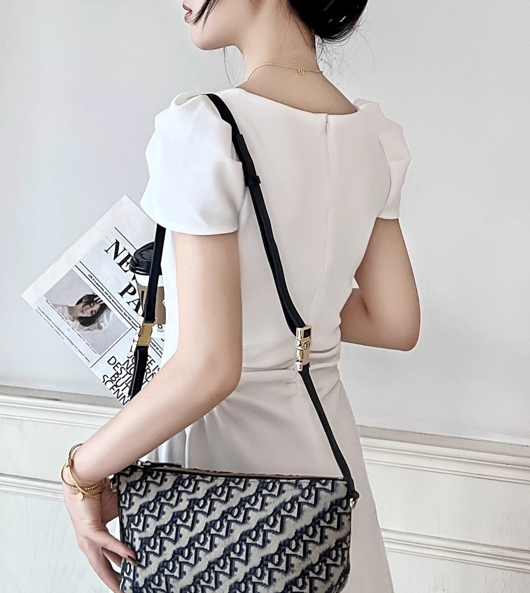 Extension leather shoulder strap for Diorstar Hobo bag, 1.4 cm length strap extension modification accessory