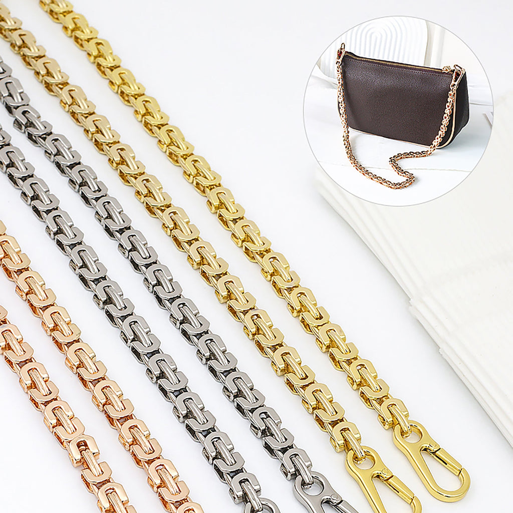 Cuban Link Chain Shoulder Strap – Luxury Metal Crossbody Replacement Strap for Bag Customization