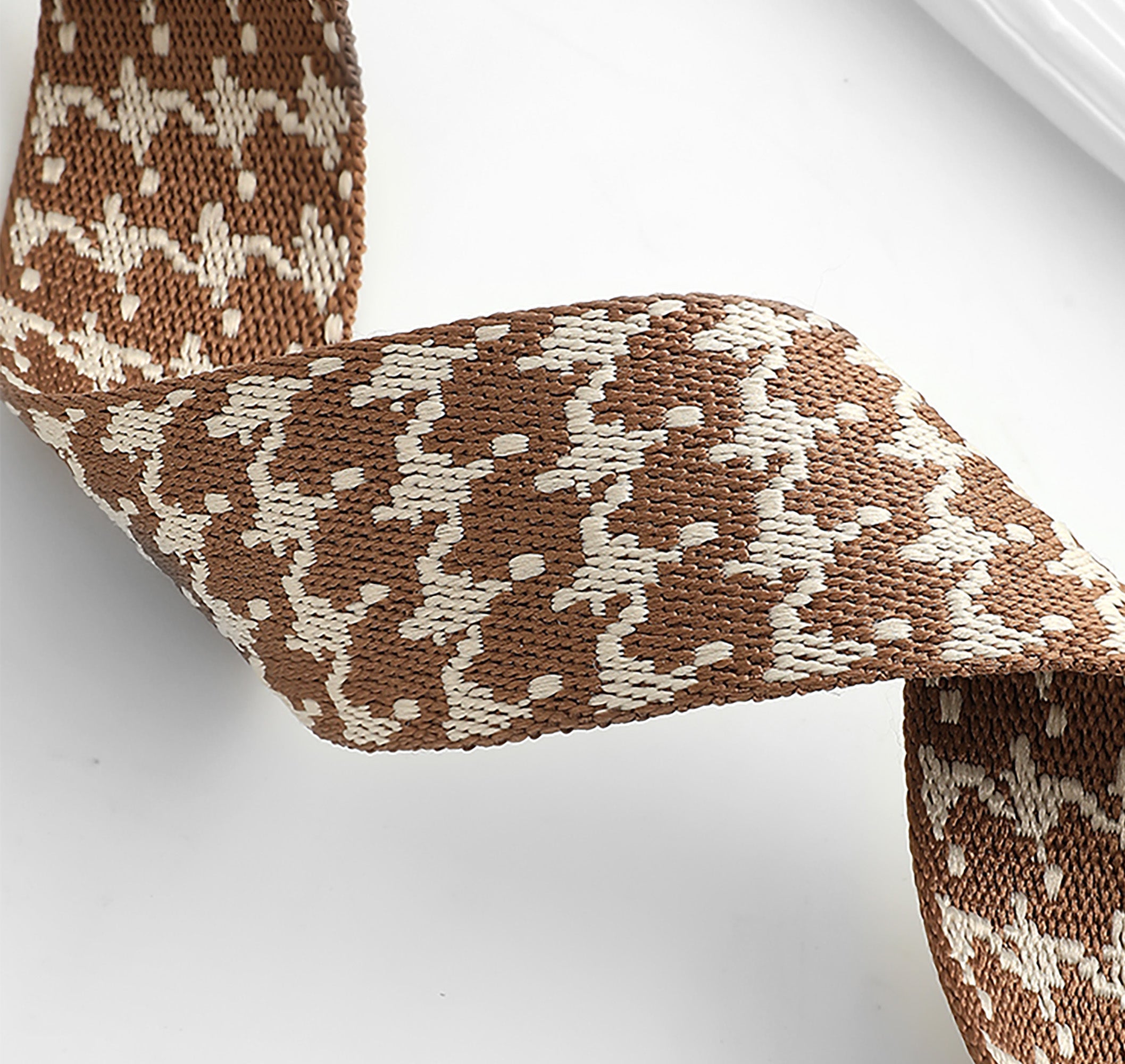 Houndstooth Pattern Canvas Shoulder Strap, 3.7cm Bag Replacement Strap, Shoulder and Crossbody Bag Strap