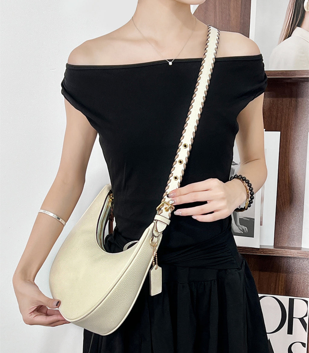 Underarm modification adjustable crossbody replacement strap for Luna Pebble Leather Shoulder Bag