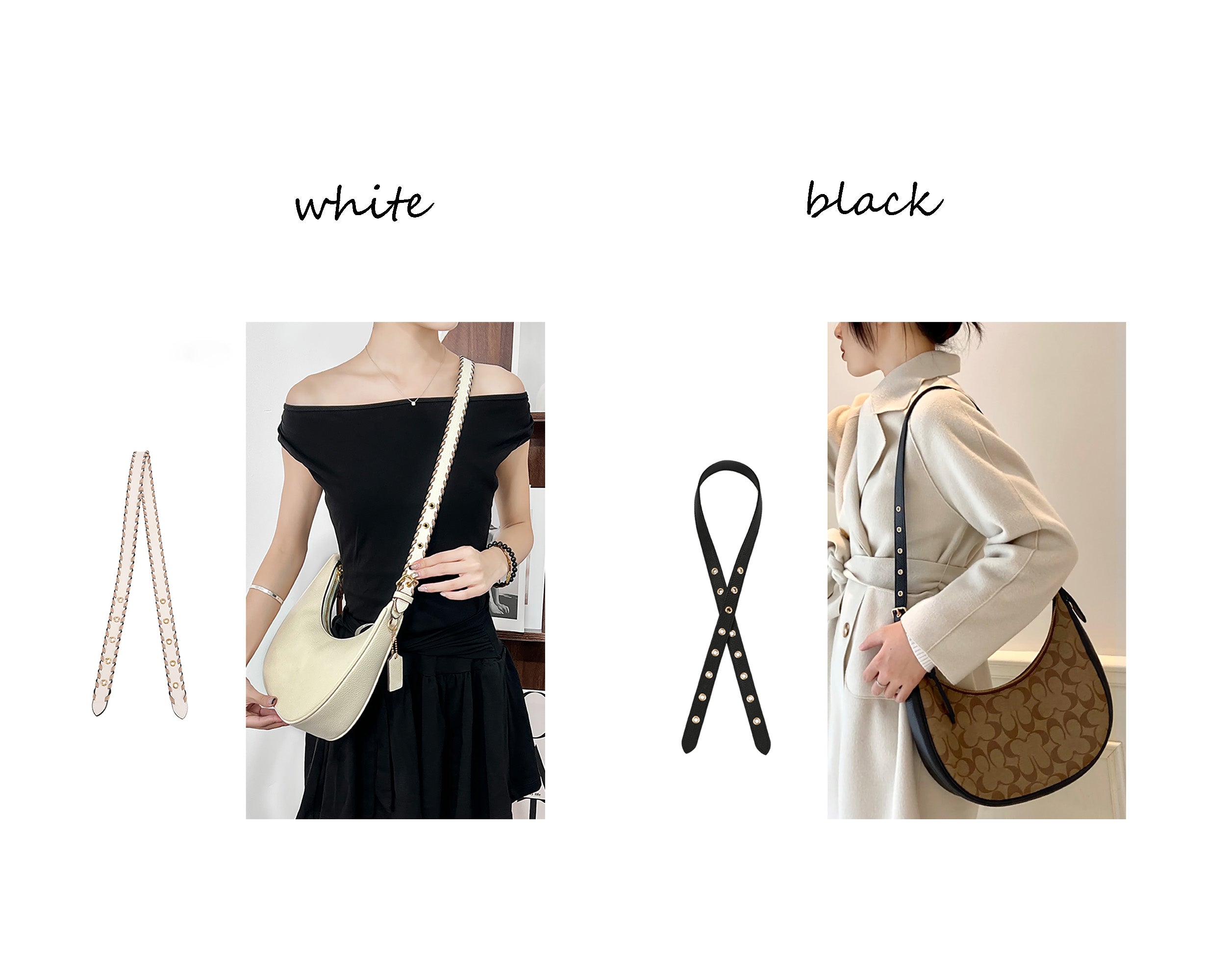 Underarm modification adjustable crossbody replacement strap for Luna Pebble Leather Shoulder Bag