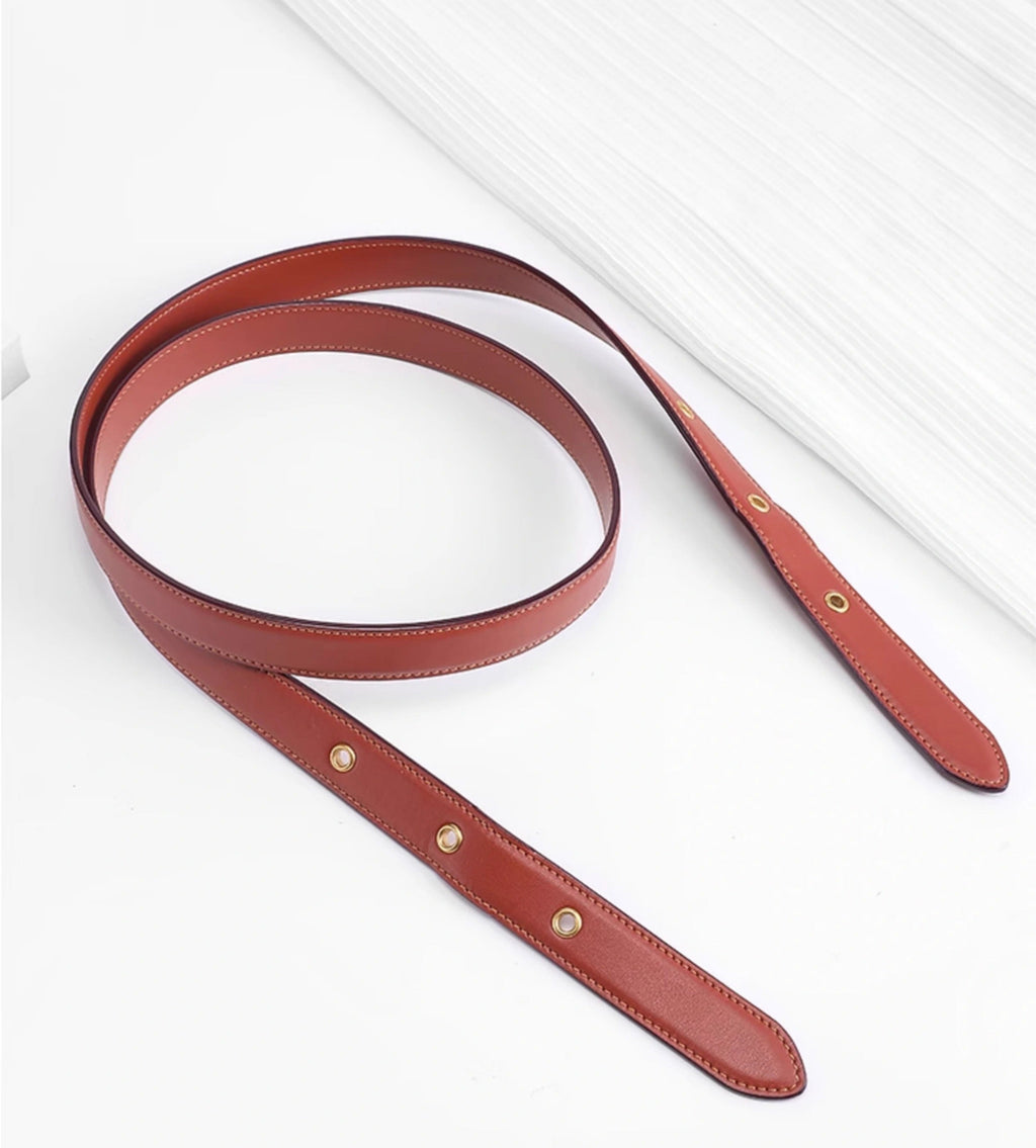 Underarm modification adjustable crossbody strap for Luna Pebble Leather Shoulder Bag, handmade custom leather strap.