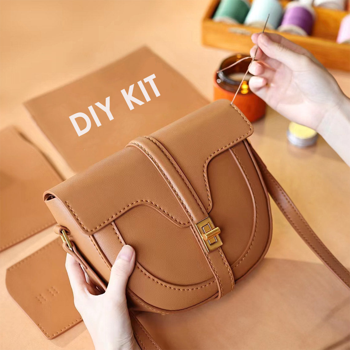 DIY Saddle bag | Brown crossbody saddle bag | Wirkin™