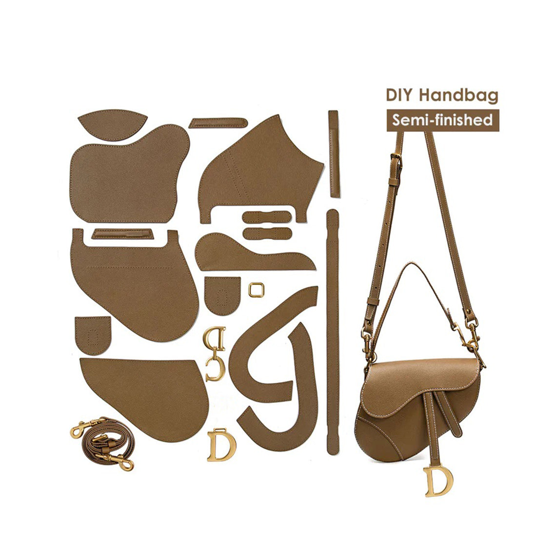 Wirkin Leather Crossbody Saddle Crossbody Bag DIY Kit | Dior Style