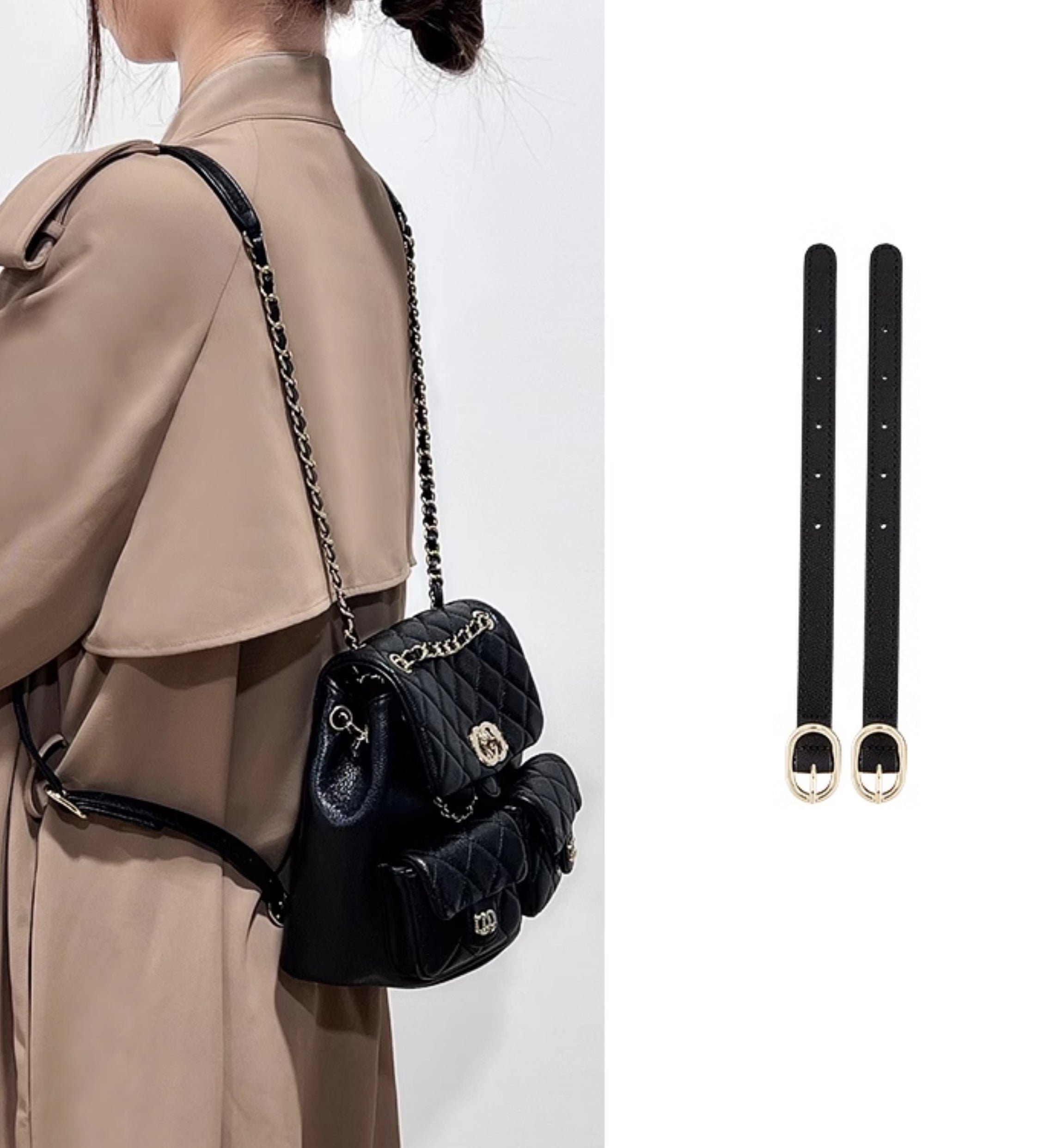 The extension strap for Duma backpack, handcrafted genuine leather bag strap, 25cm long modification accessory.
