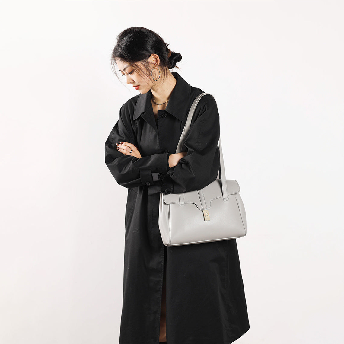 A Young Lady with Brown Celine Soft 16 Bag Small | Wirkin