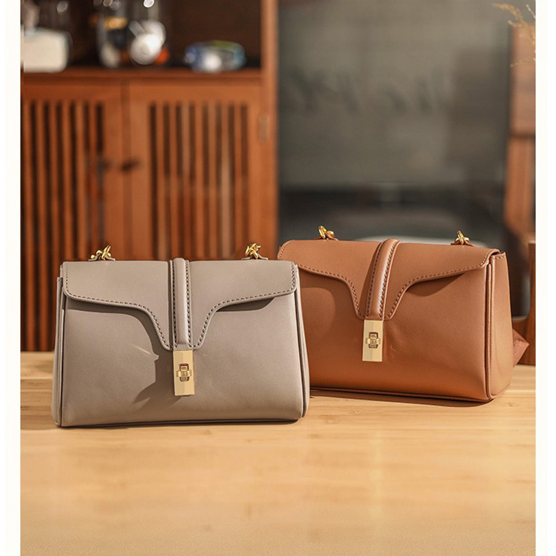 Medium Soft 16 Crossbody Bag in Brown & Grey | Inspired Designer Bags - Wirkin™