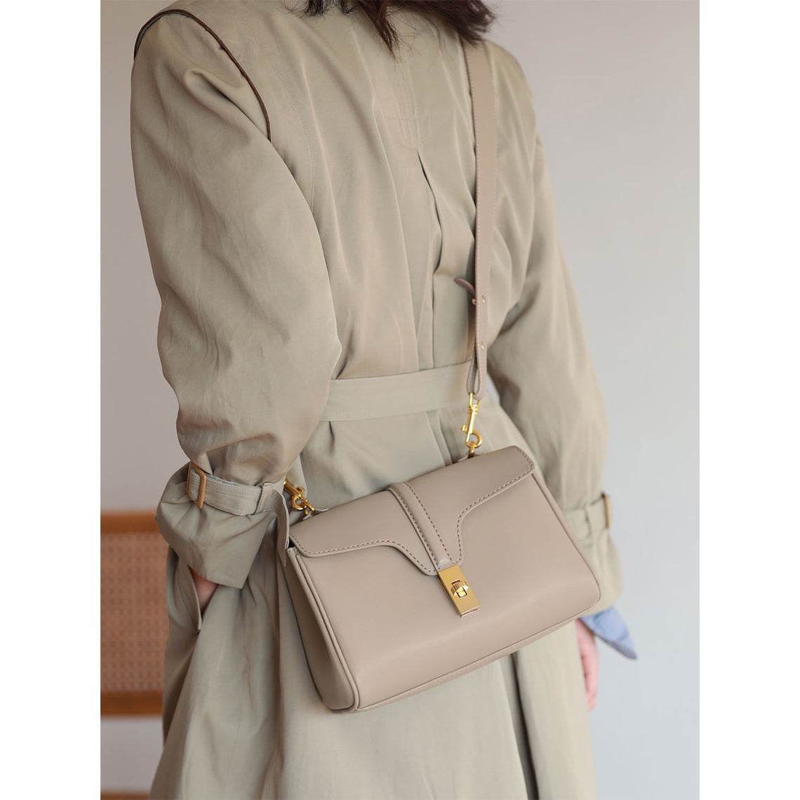 Small Soft 16 Crossbody Bag in Grey | Leather Crossbody & Shoulder Bag for Women - Wirkin™