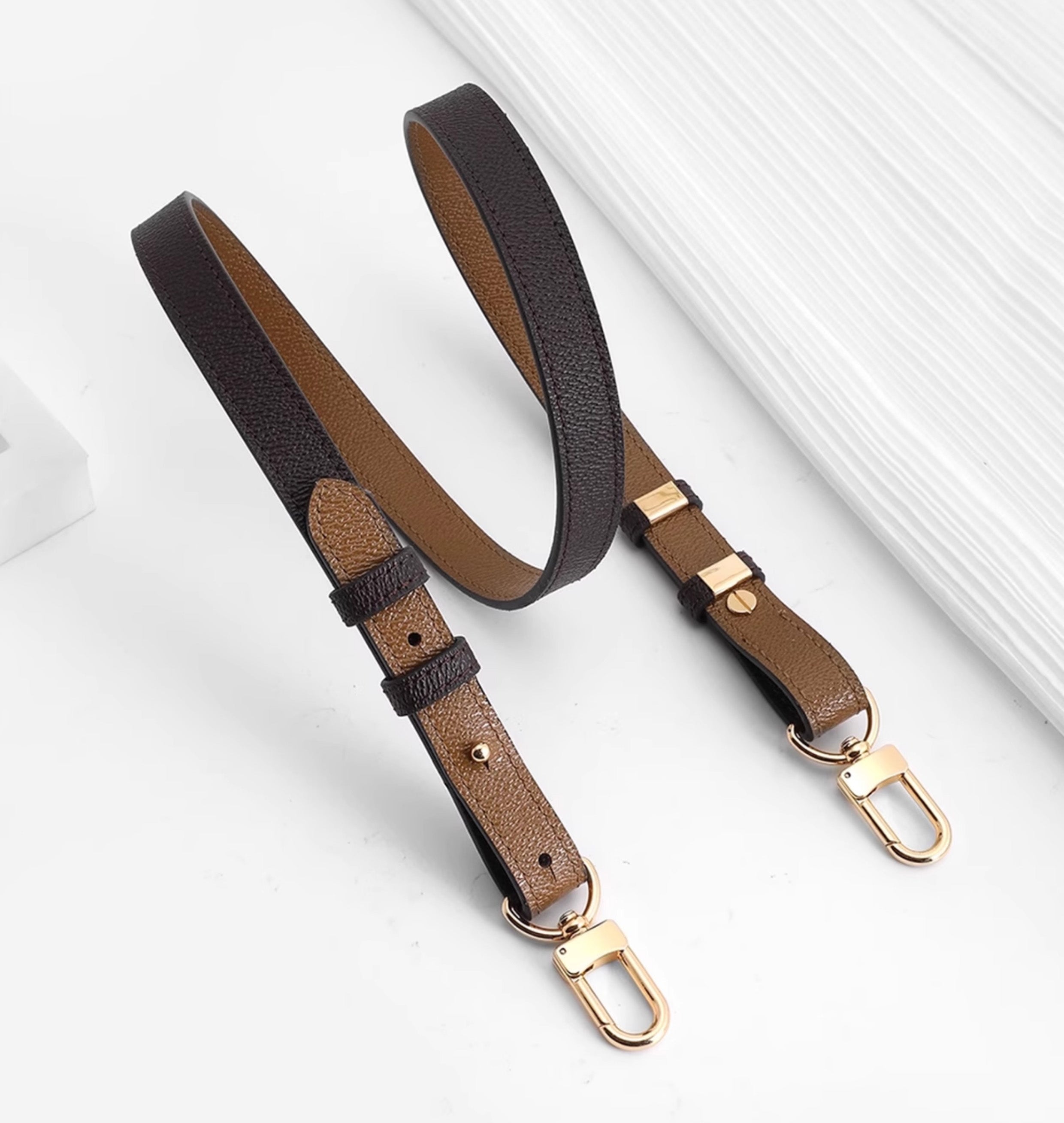 Handcrafted Reversible Crossbody Strap for OnTheGo Bag – Dual-Color Design, Luxury Handmade Accessory