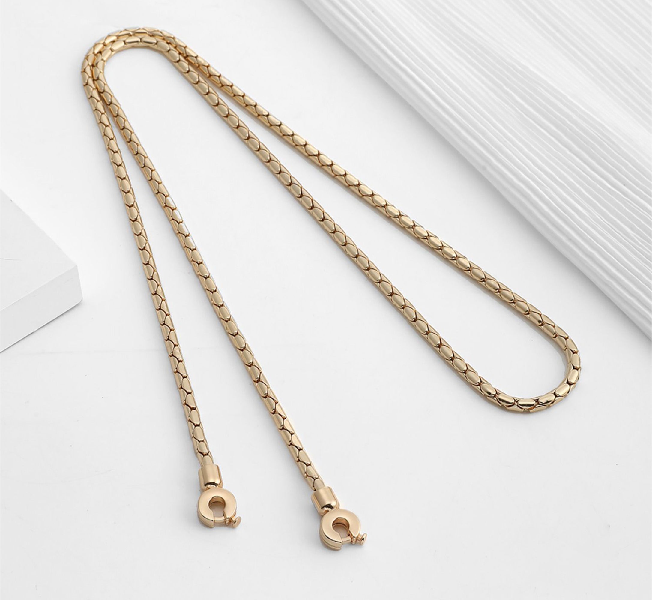 Women's wallet replacement chain, snake bone style metal chain, clutch bag chain, crossbody bag chain.