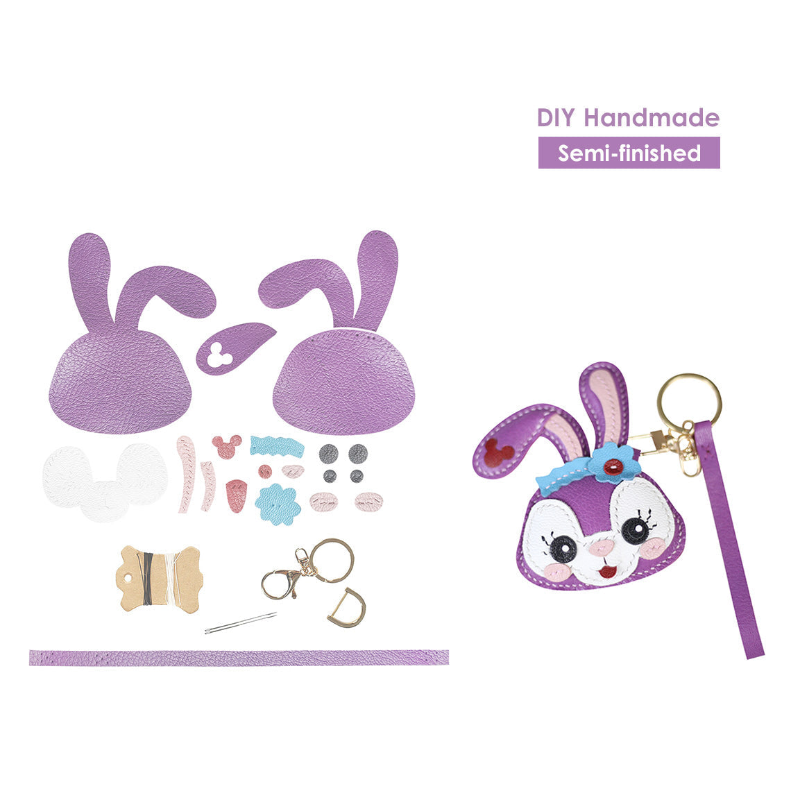 Keychain diy kit | Stella Lou keychain lavender bunny keychain | Wirkin™