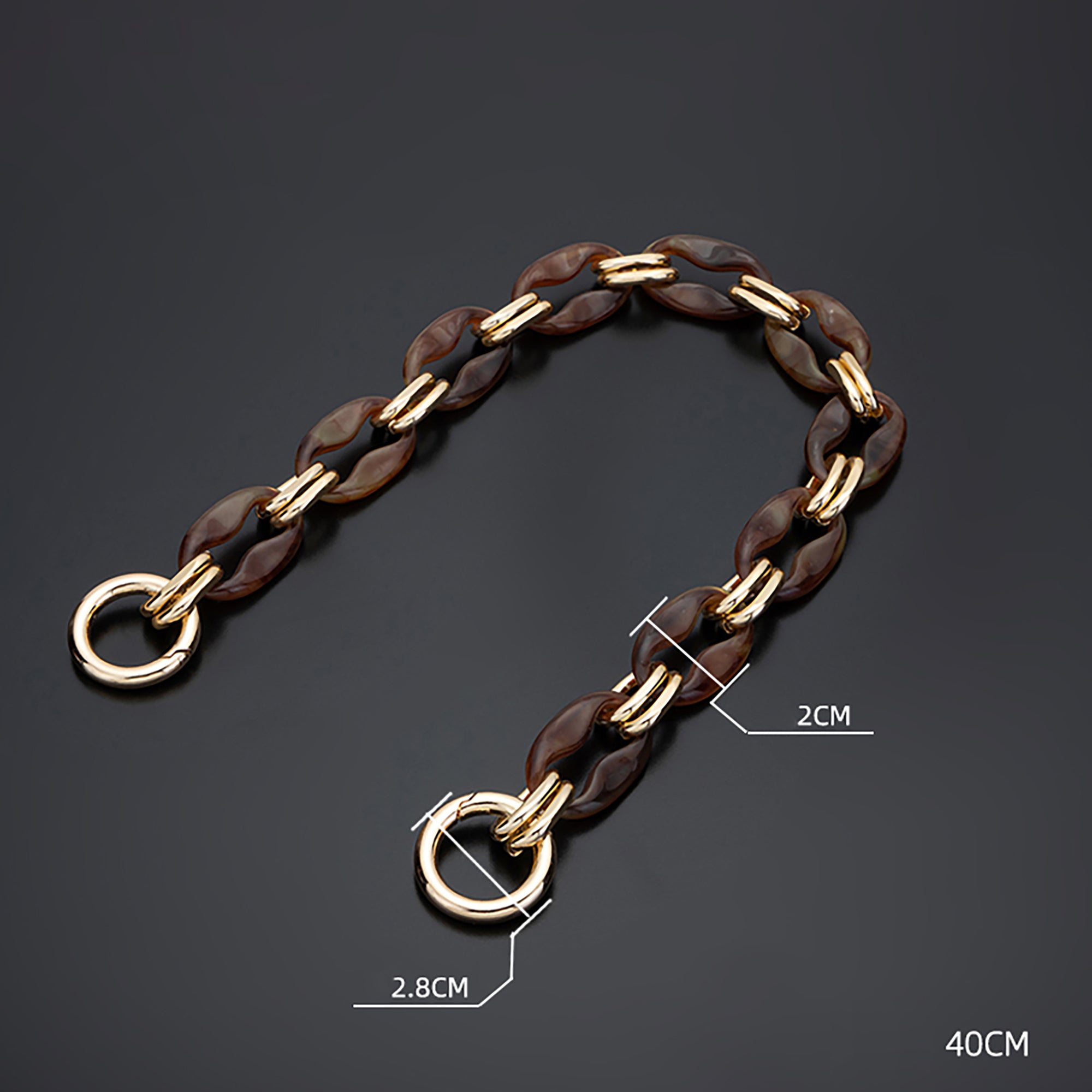 Bag handle chain, acrylic material hand-carry strap, short bag chain accessories for bag transformation