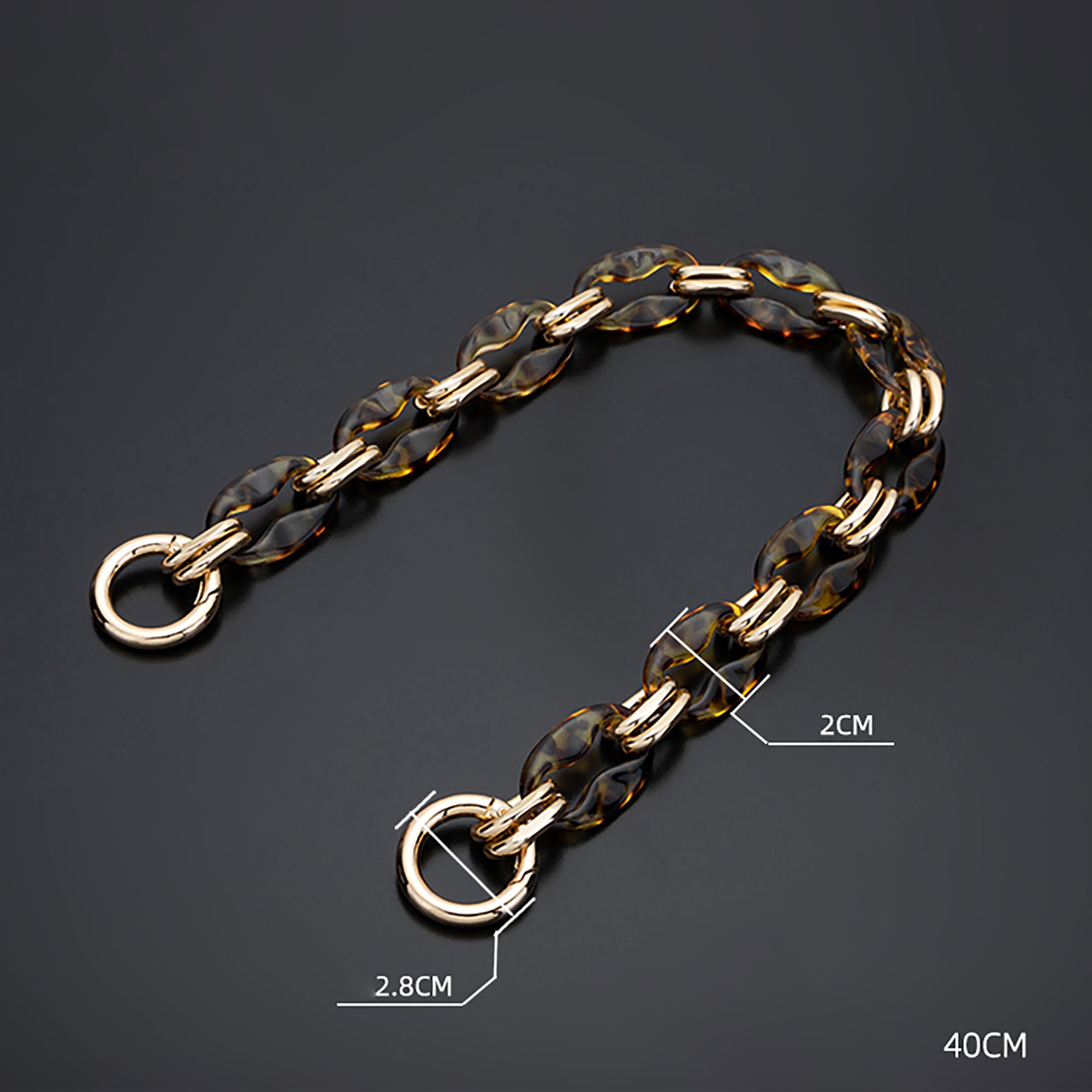 Bag handle chain, acrylic material hand-carry strap, short bag chain accessories for bag transformation