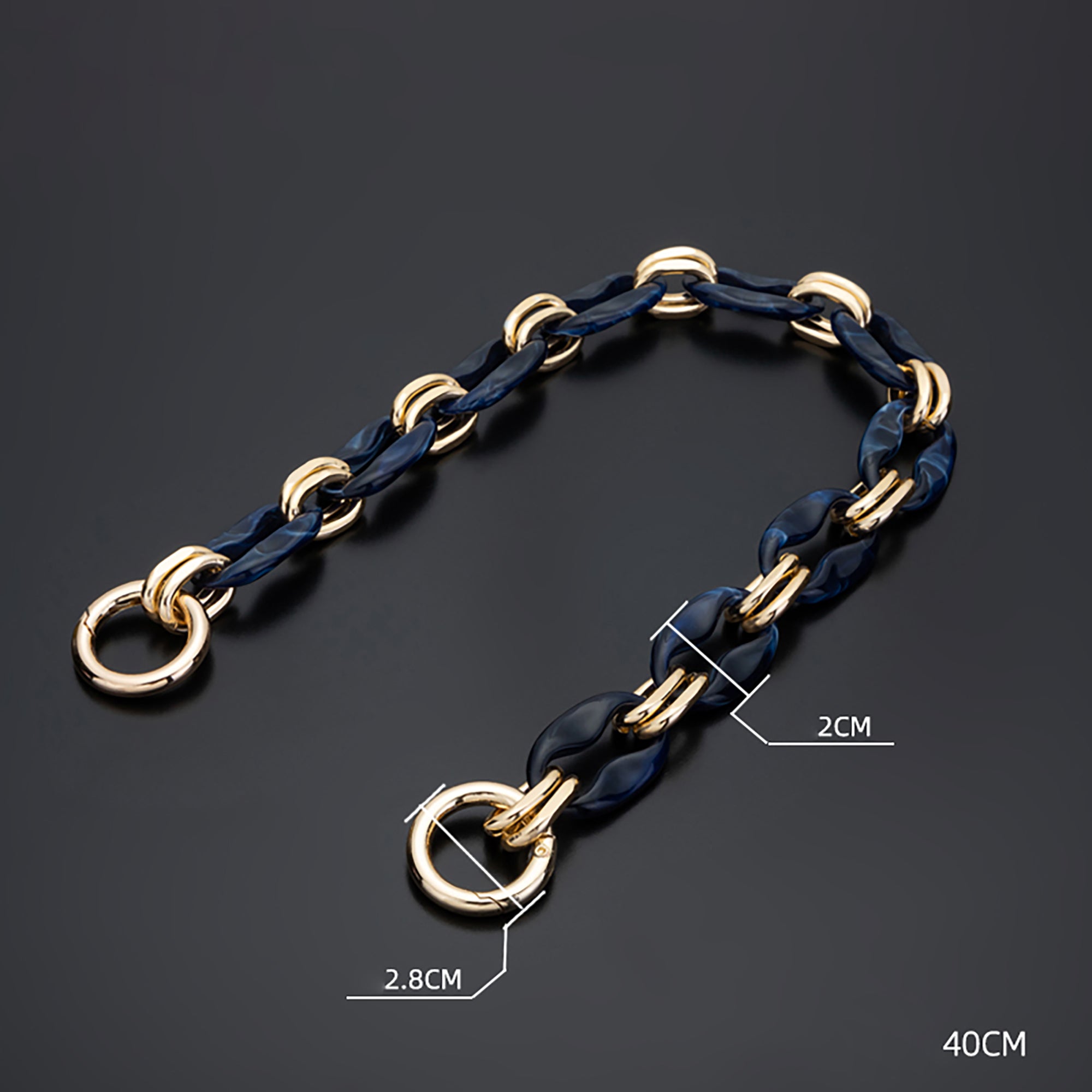 Bag handle chain, acrylic material hand-carry strap, short bag chain accessories for bag transformation