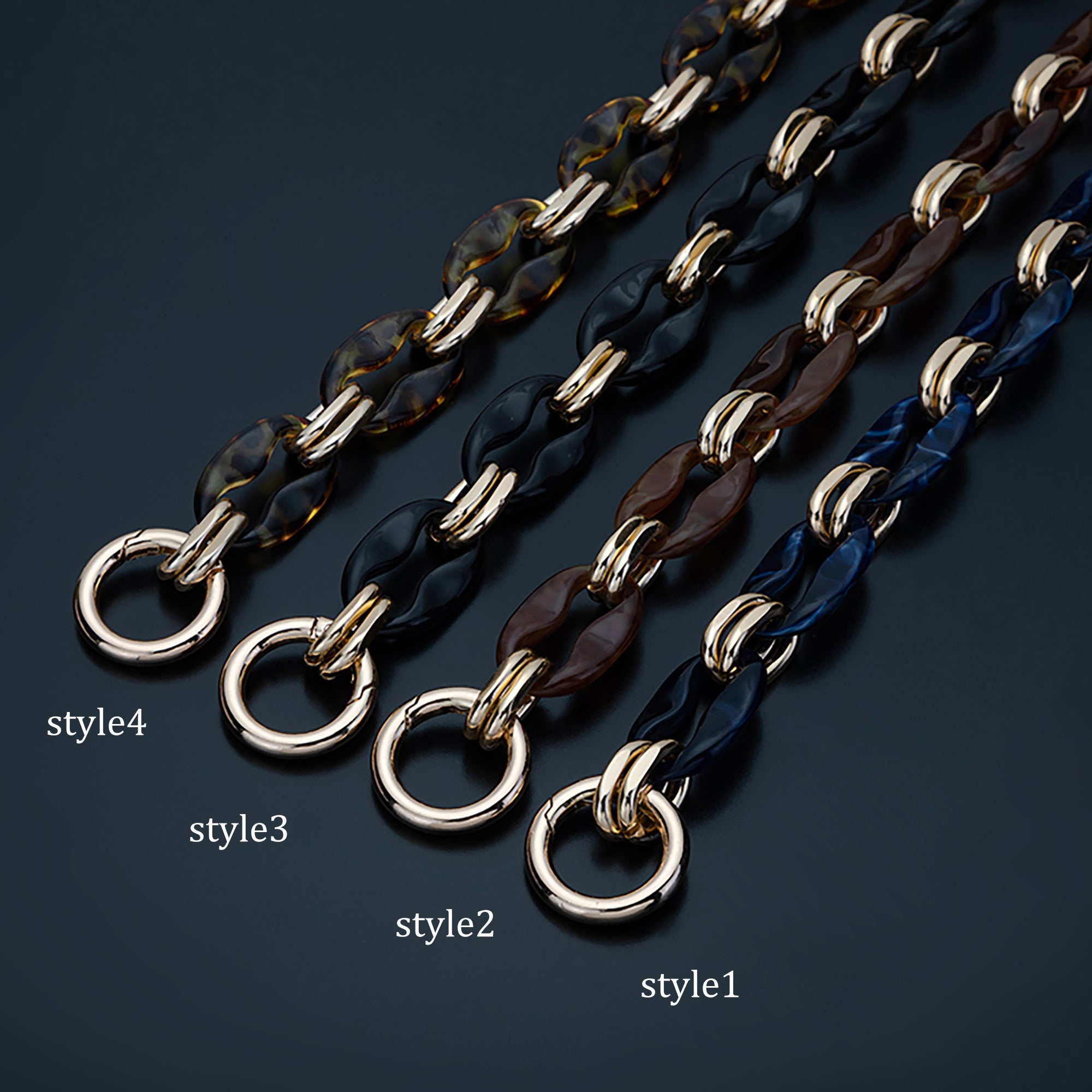 Bag handle chain, acrylic material hand-carry strap, short bag chain accessories for bag transformation