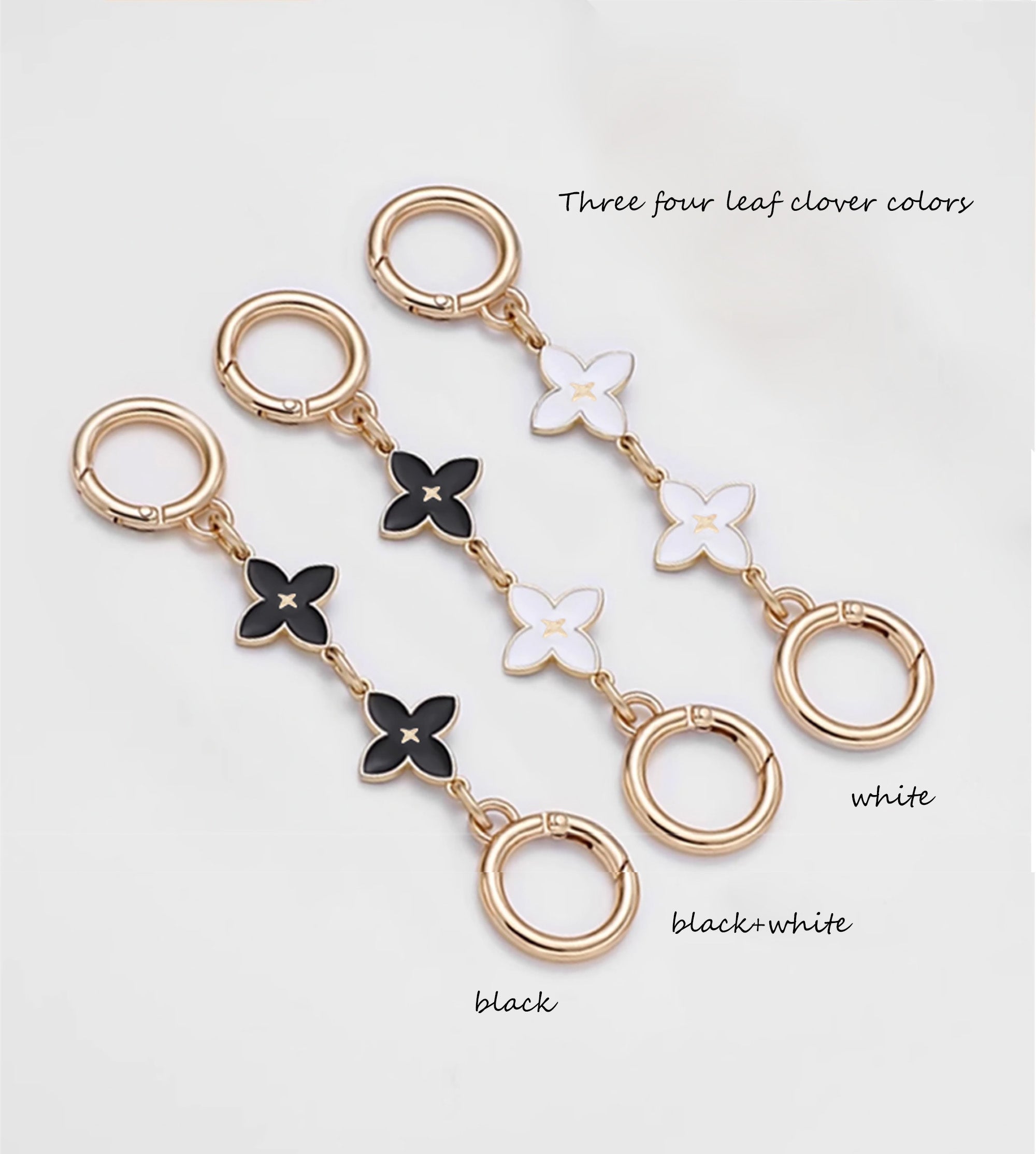 Metal Chain Extension with Four-Leaf Clover Design – Replacement Strap for Small Shoulder & Clutch Bags