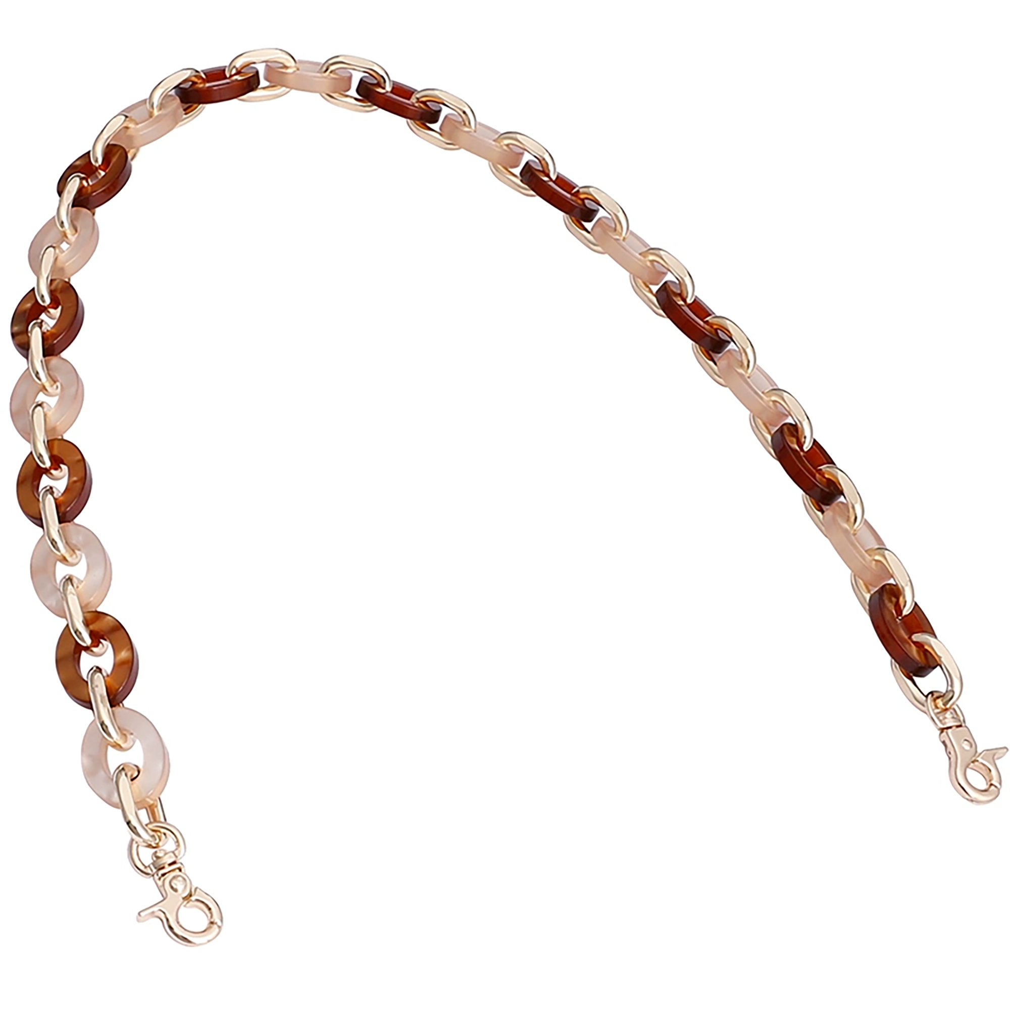 Vintage underarm bag chain, acrylic resin chain, single shoulder handbag strap accessory.