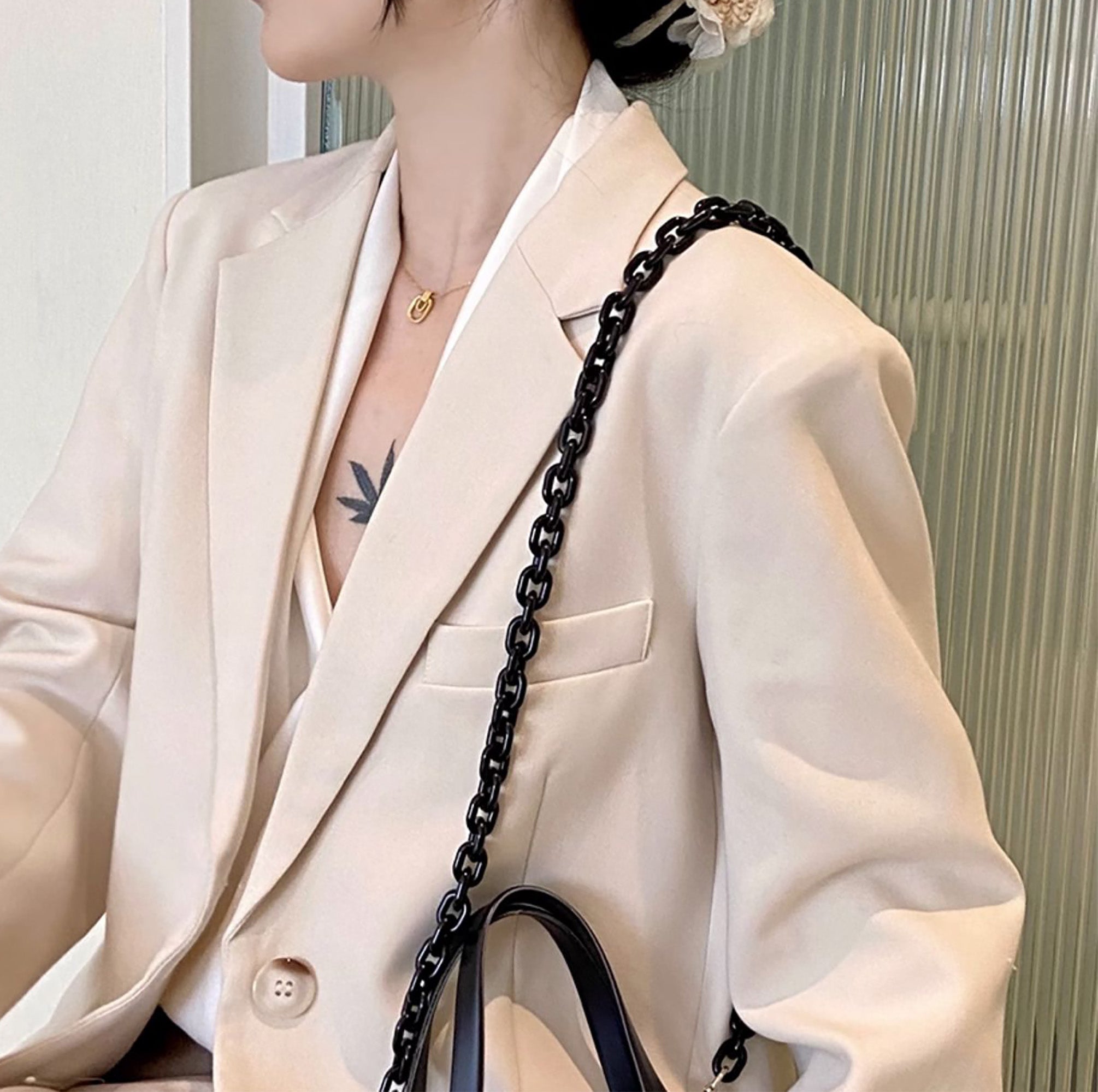 Resin Shoulder Strap for BAO BAO CARAT, Acrylic Chain Crossbody Accessory