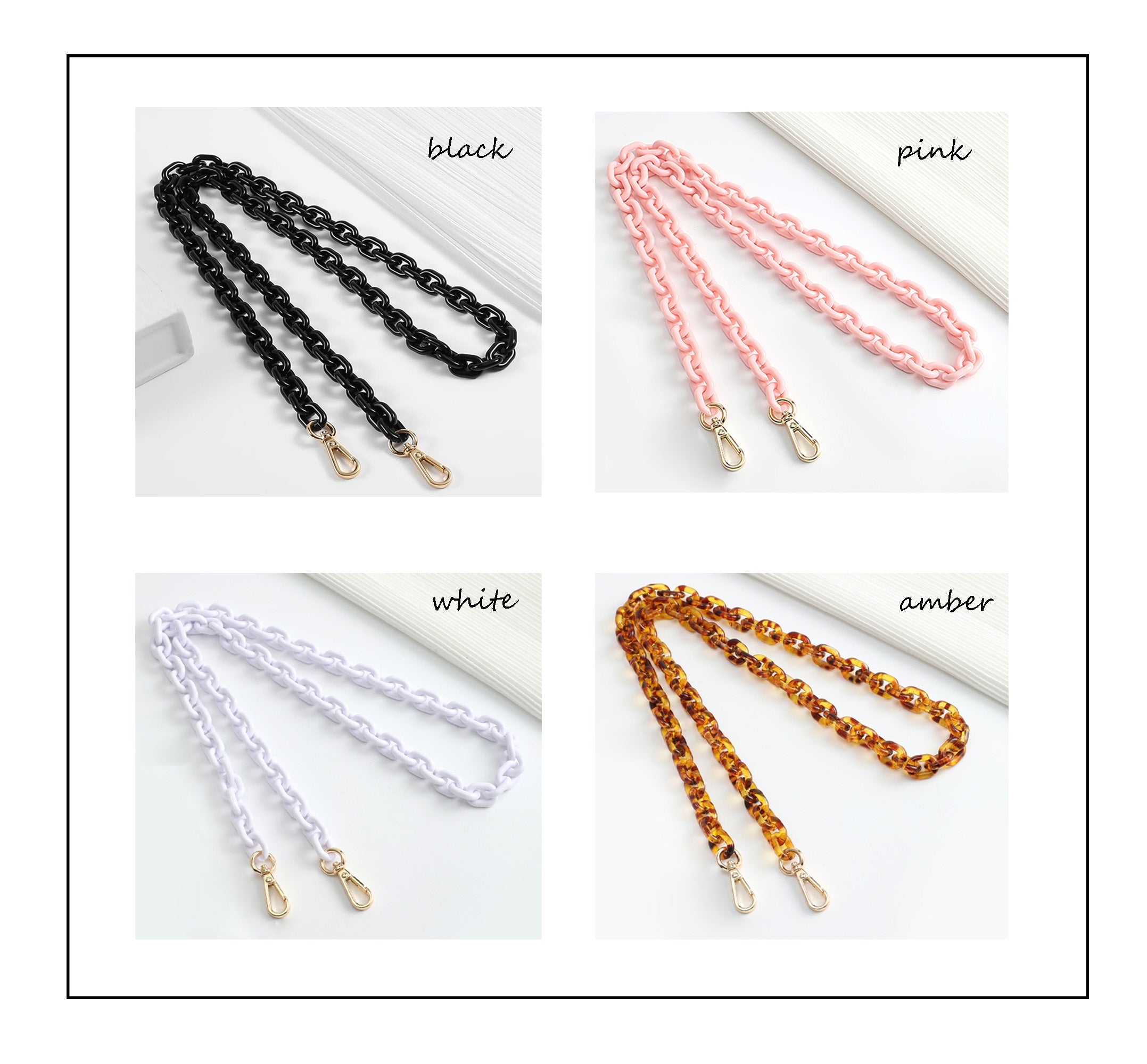 Resin Shoulder Strap for BAO BAO CARAT, Acrylic Chain Crossbody Accessory