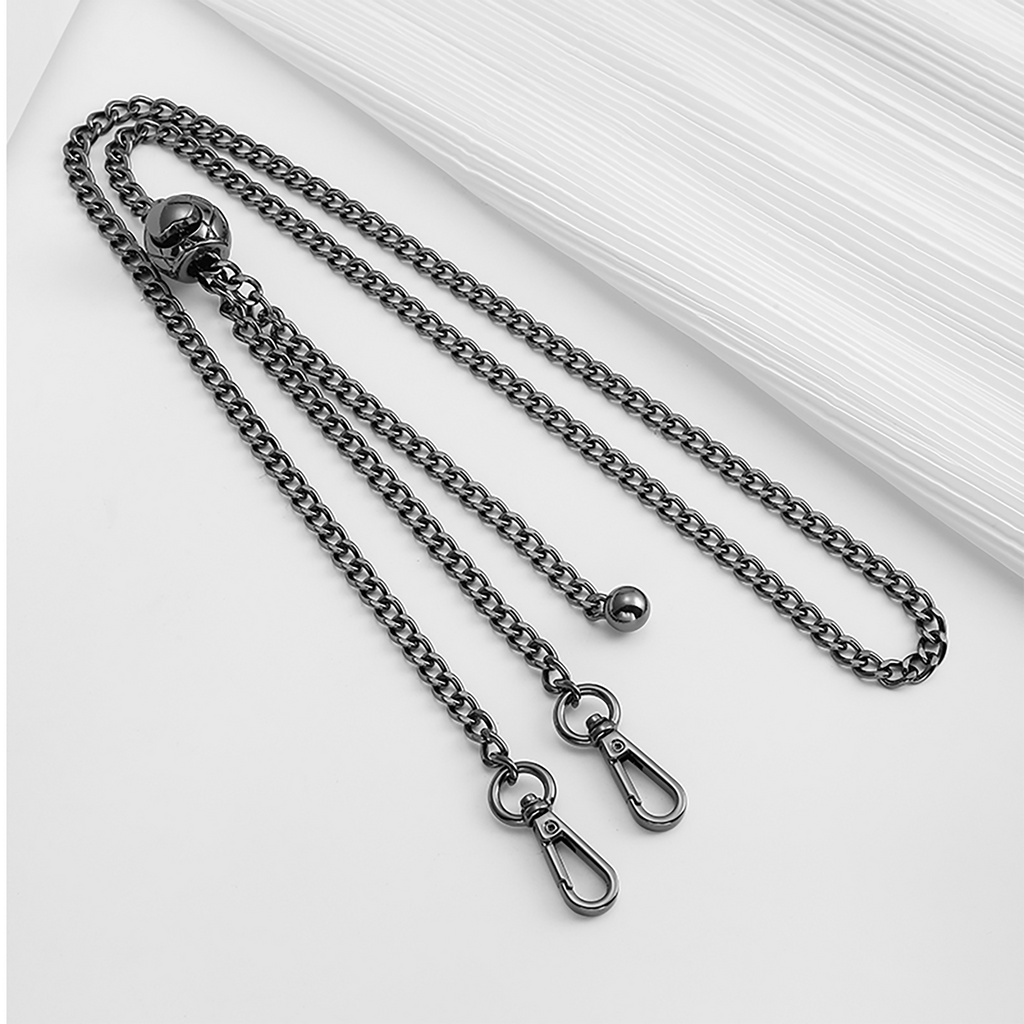 Small Gold Ball Chain Bag Strap, Color-Fast Metal, Adjustable High-End Shoulder Strap Accessory.