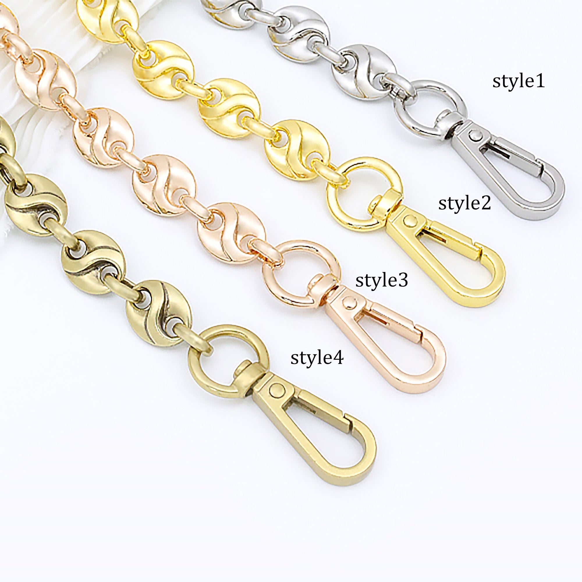 Fade-Resistant Metal Chain Shoulder Strap – High-End Replacement Strap for Shoulder & Underarm Bags
