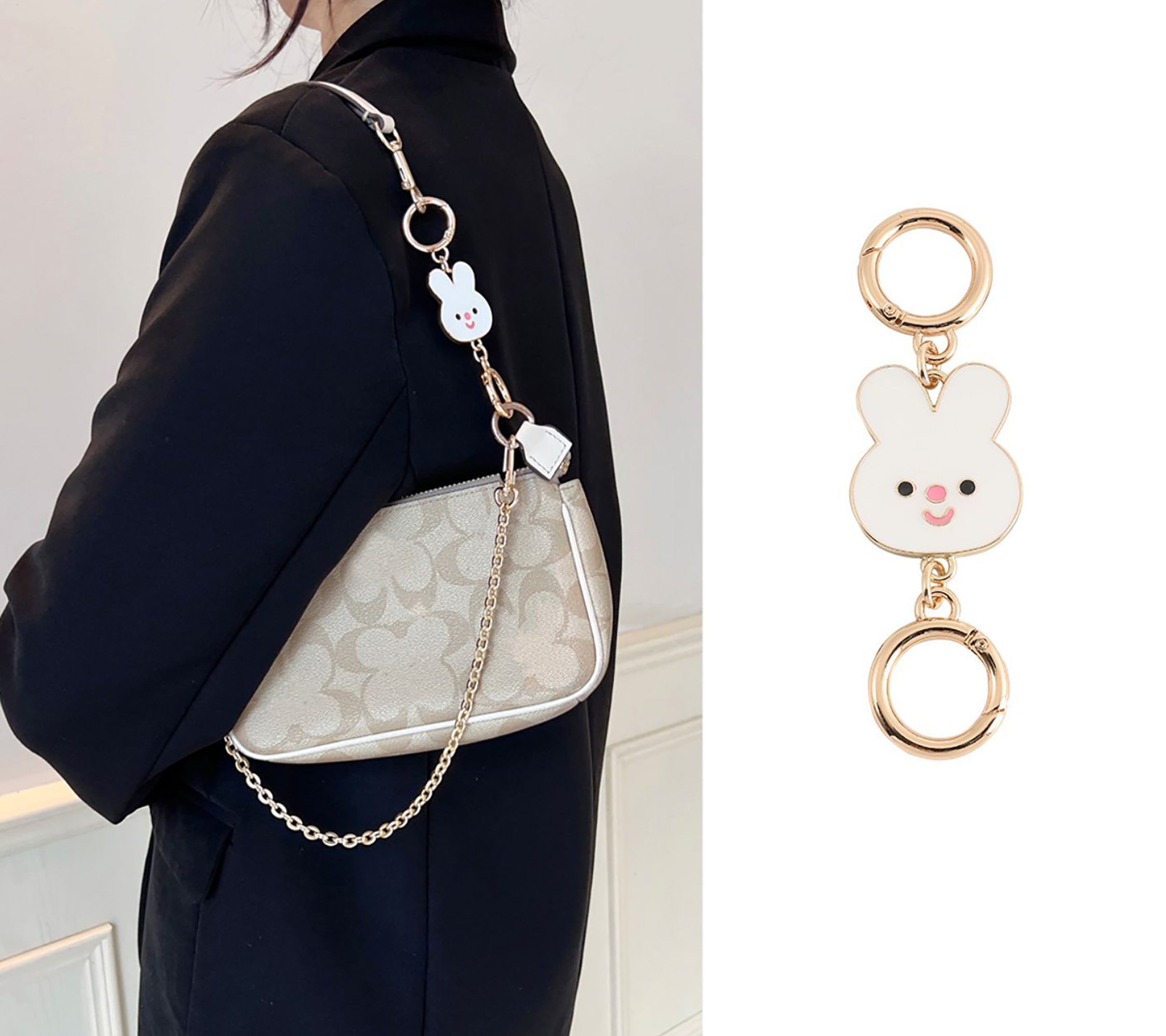 Metal Rabbit Extension Chain for Underarm Shoulder Straps – Short Chain Accessory for Bag Strap Lengthening