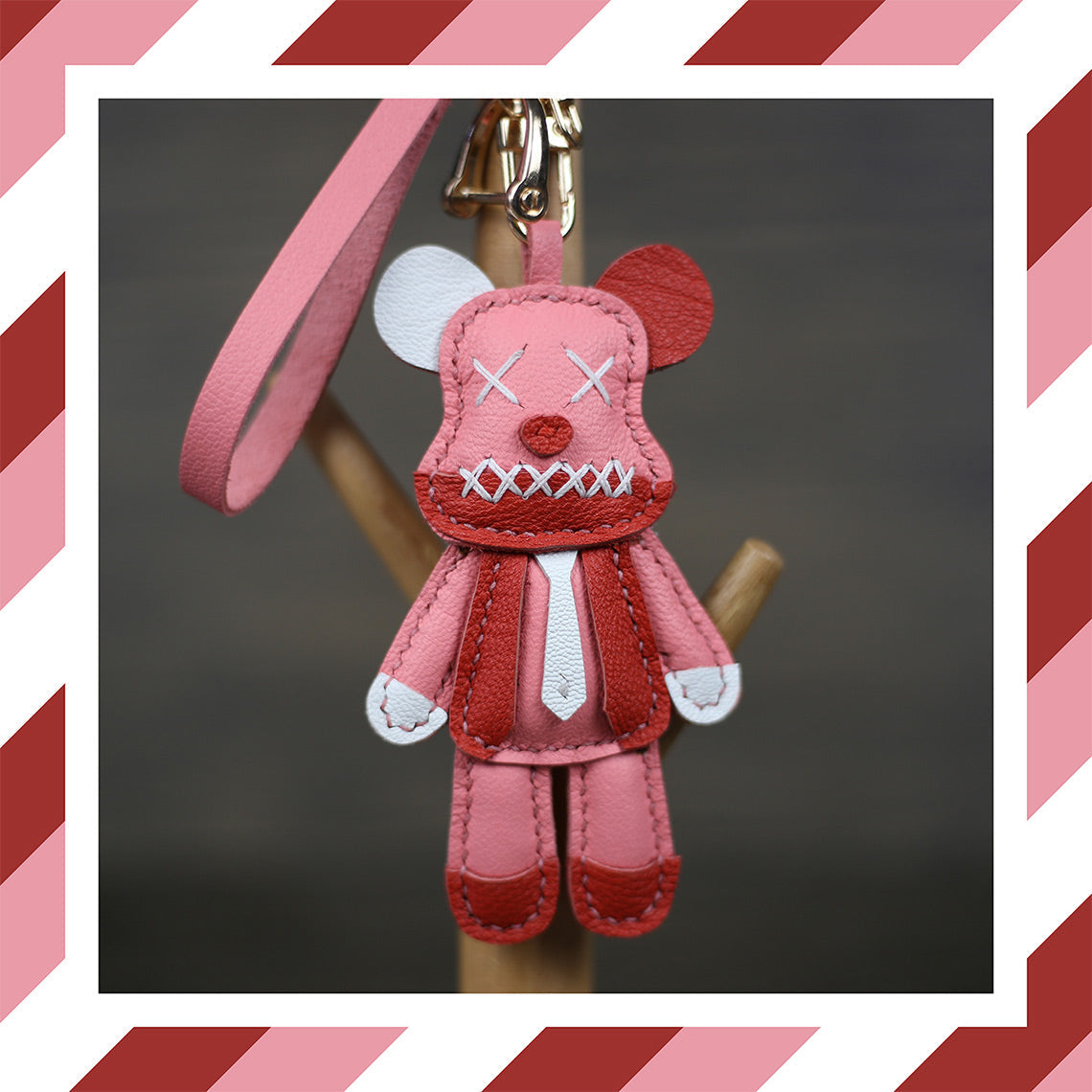 Handmade Luxury Pink Violent Bear Keychain DIY Kit - Wirkin™
