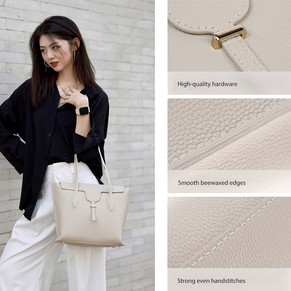 Wirkin® Leather Women White Tote Bag DIY Kit